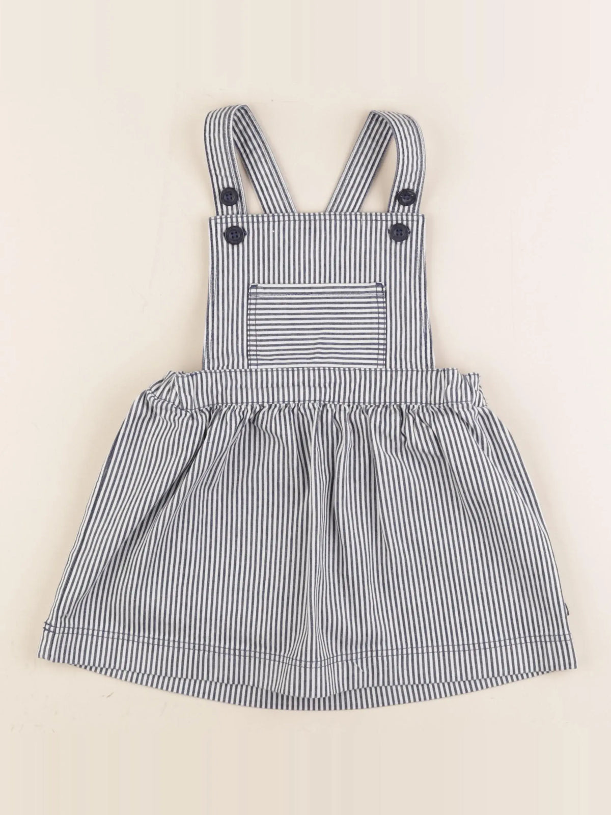 Petit Bateau - robe blanc, bleu - 24 mois