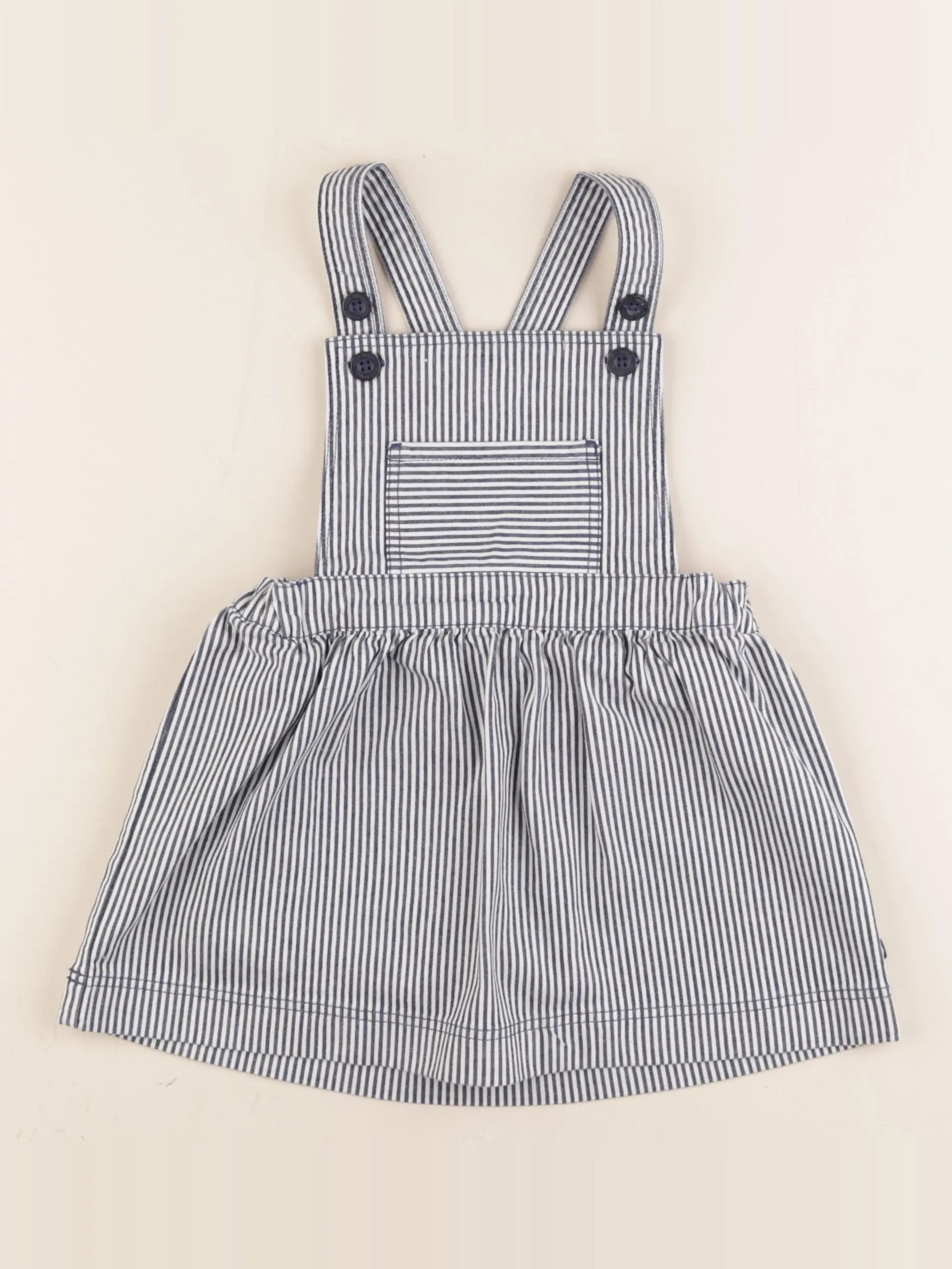 Petit Bateau - robe blanc, bleu - 24 mois