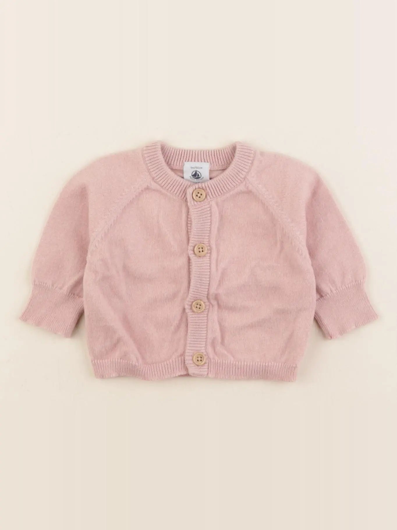 Petit Bateau - gilet rose - 1 mois