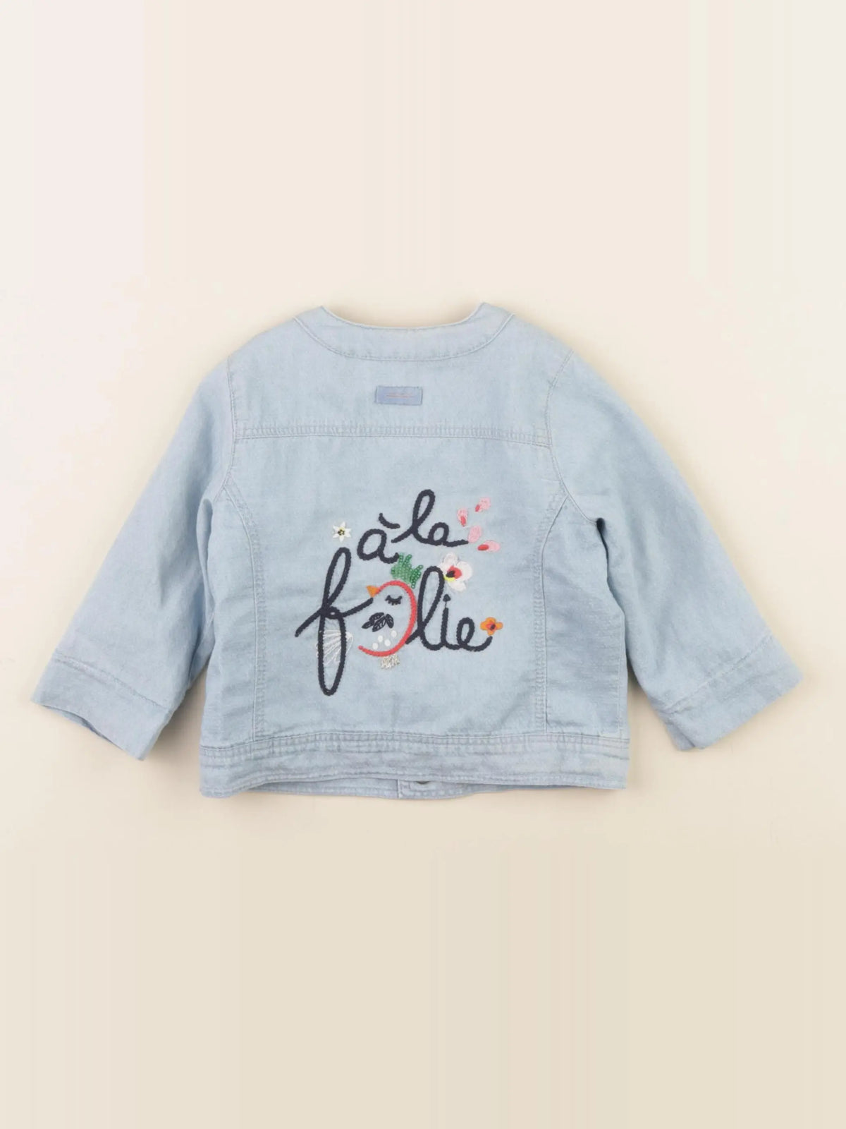 Catimini - veste doublé, imprimé au dos bleu - 6 mois