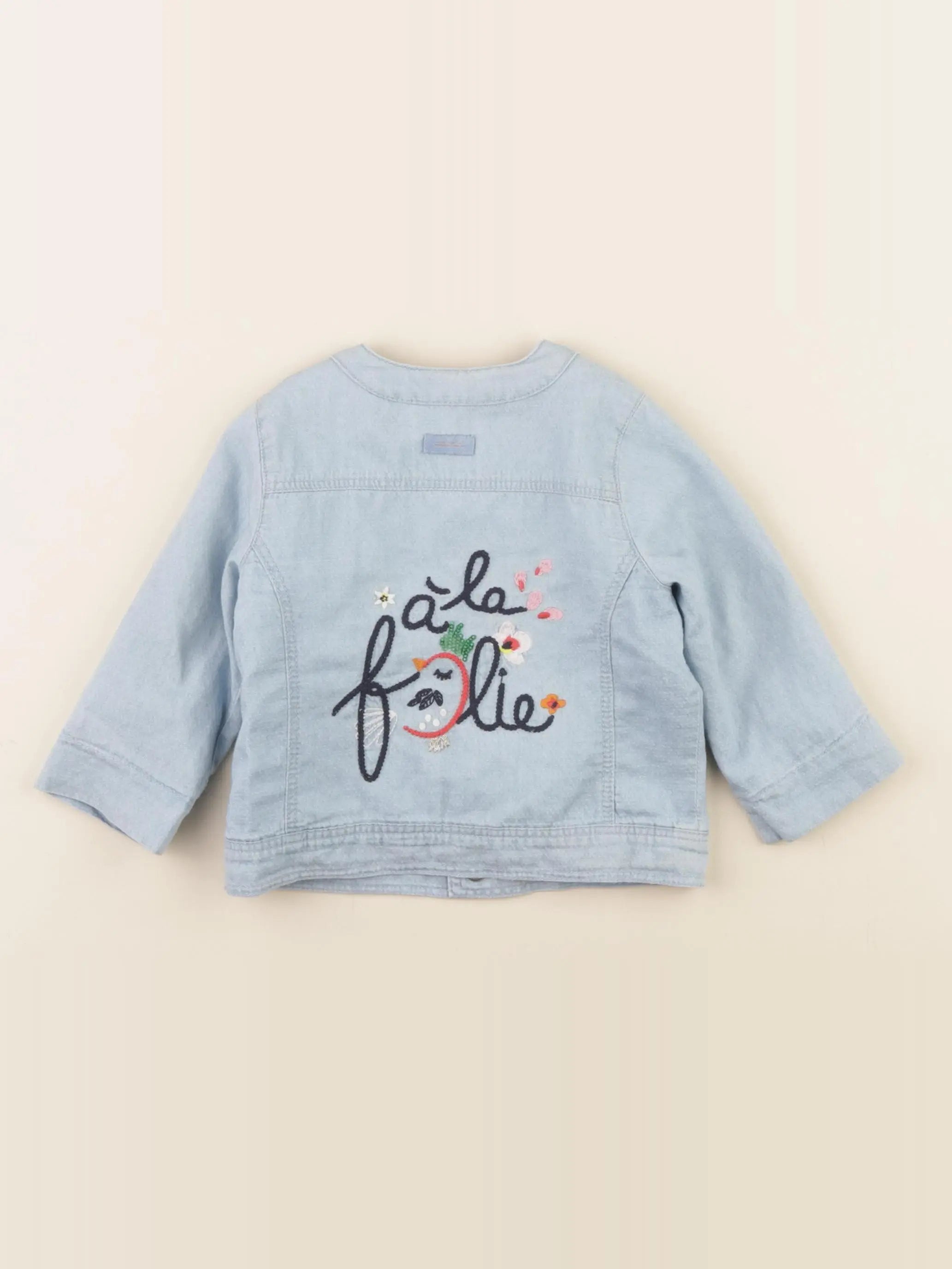 Catimini - veste doublé, imprimé au dos bleu - 6 mois