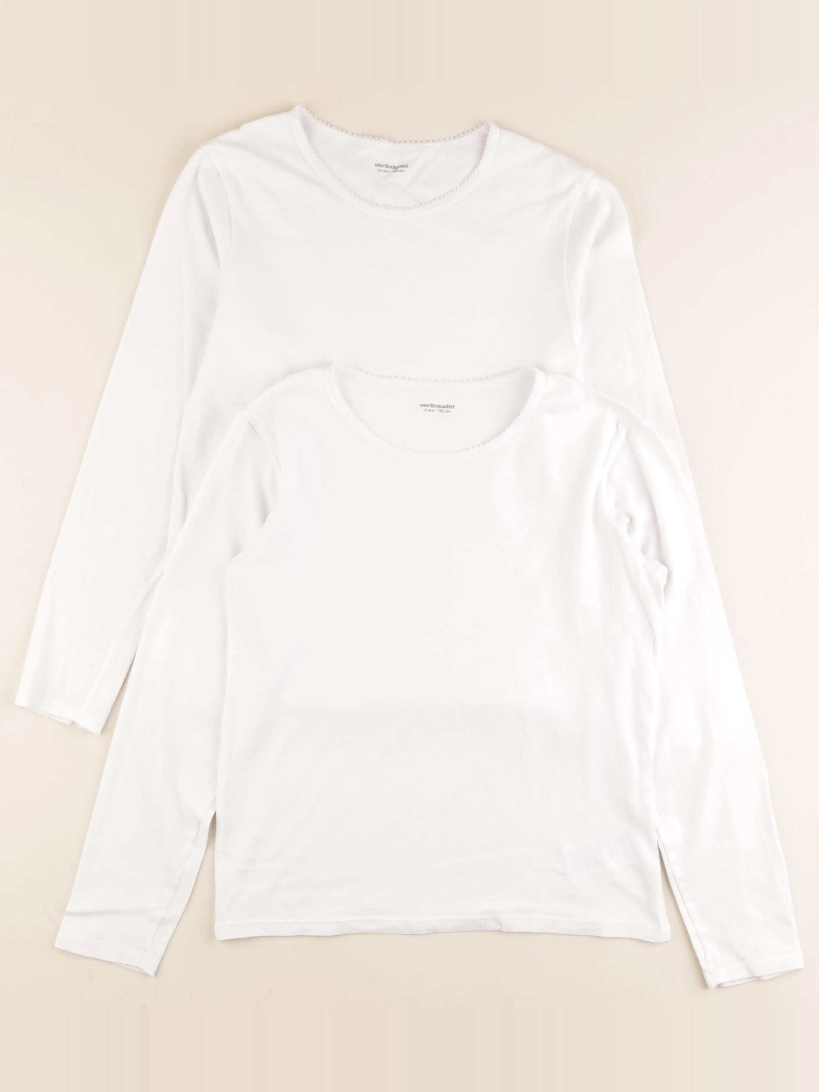 Vertbaudet - lot de 2 maillots de corps blanc - 12 ans