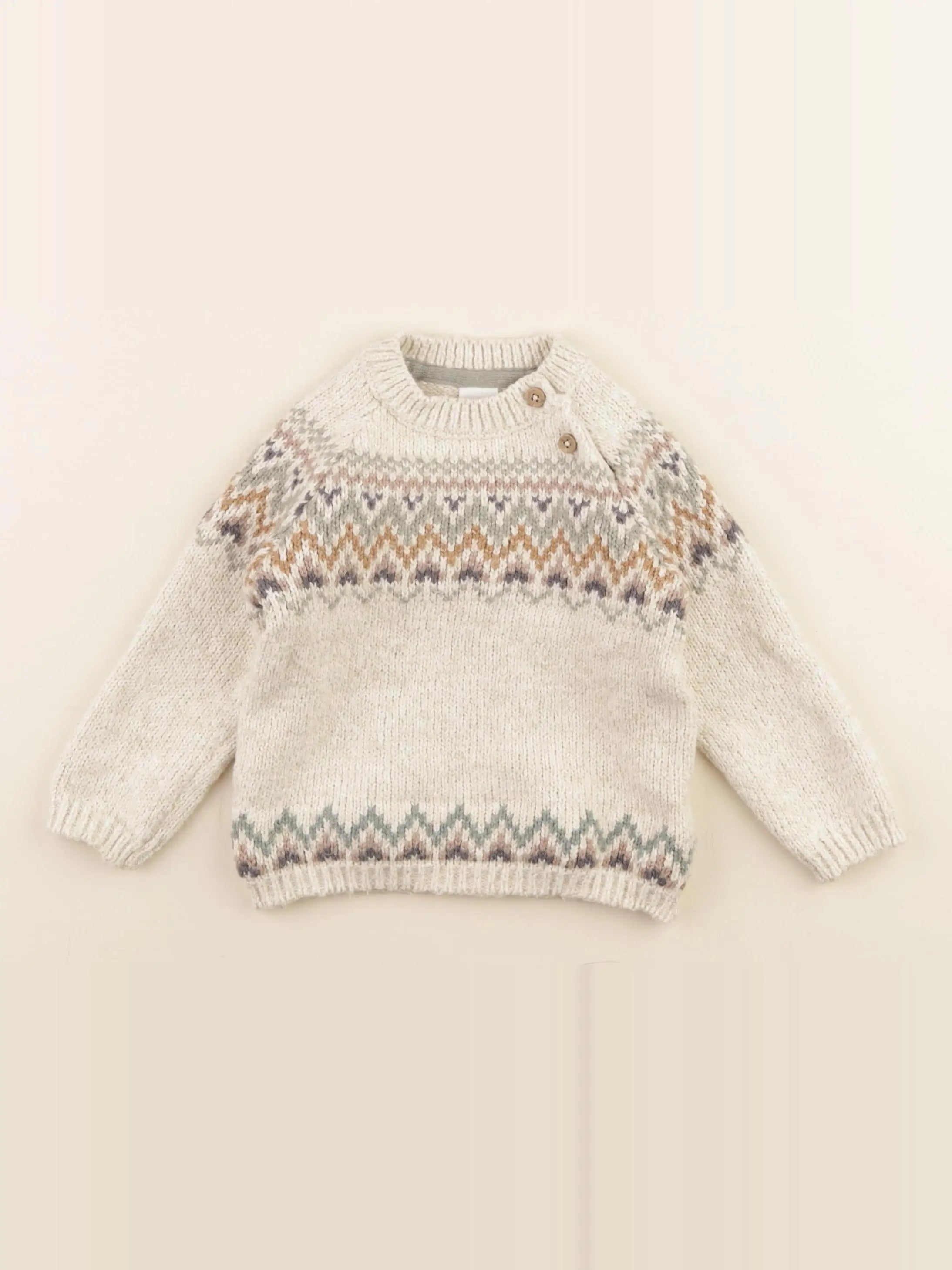 H&M - pull beige - 9/12 mois