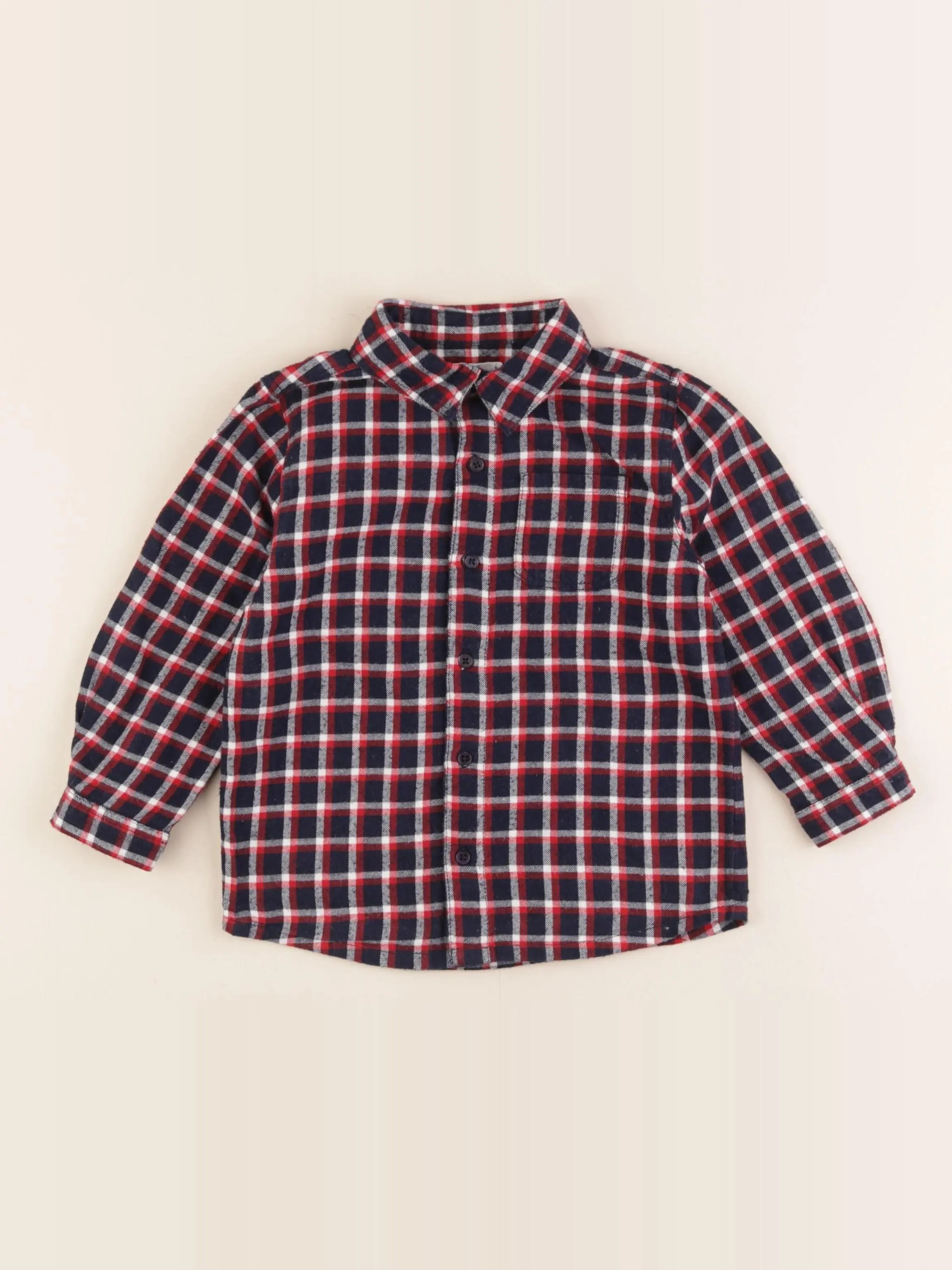 Boutchou - chemise bleu, rouge - 36 mois