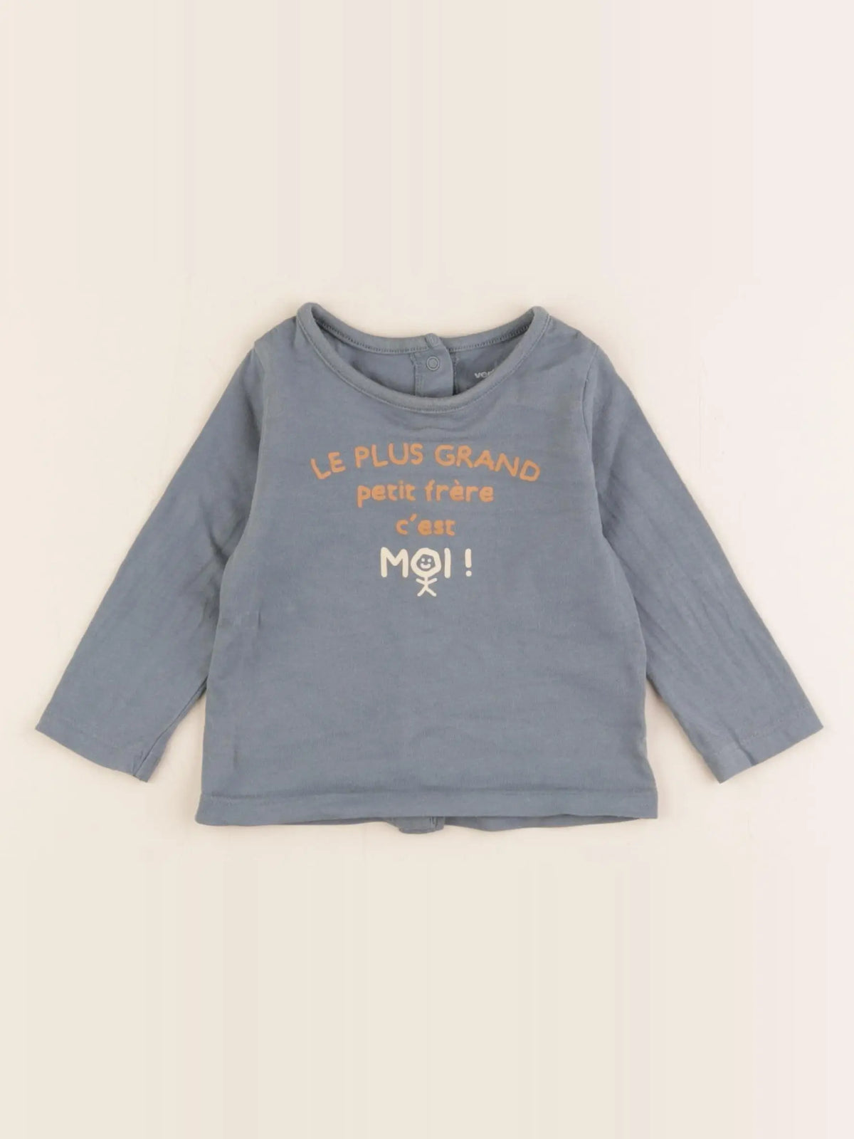 Vertbaudet - tee-shirt bleu - 6 mois