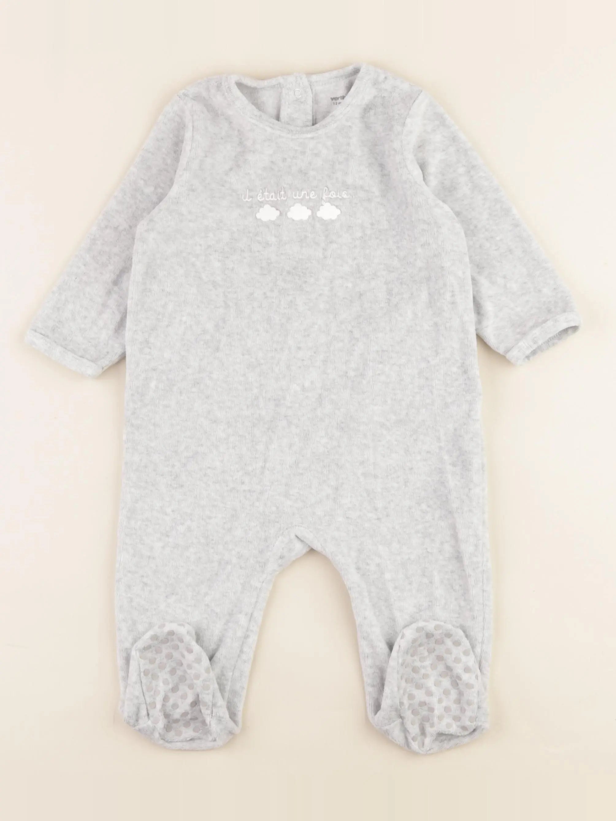 Vertbaudet - body gris - 12 mois
