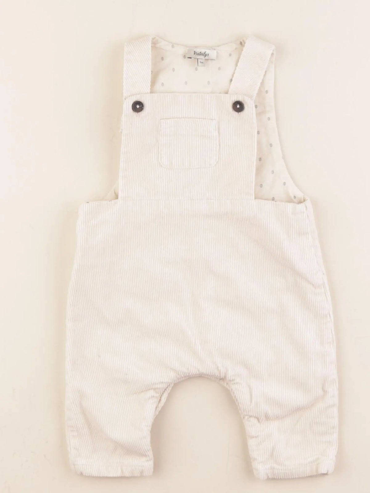 Natalys - salopette doublé beige - 6 mois