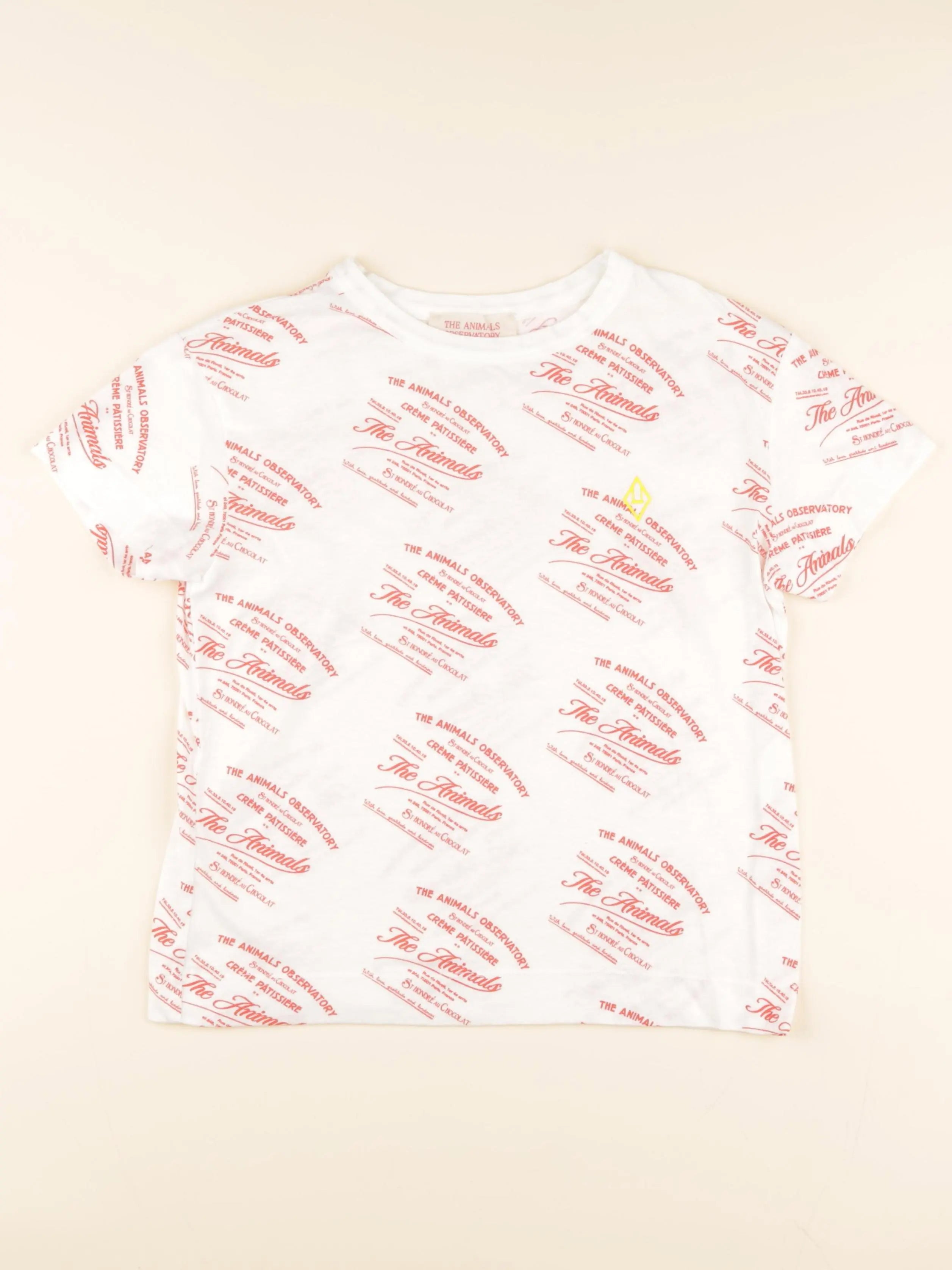 The animals observatory - tee-shirt blanc, rouge - 8 ans