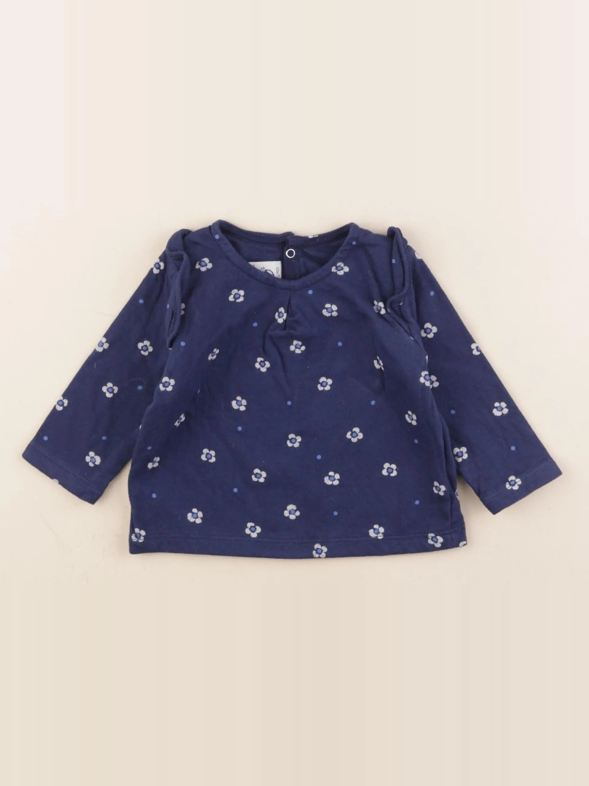 Petit Bateau - tee-shirt bleu - 12 mois