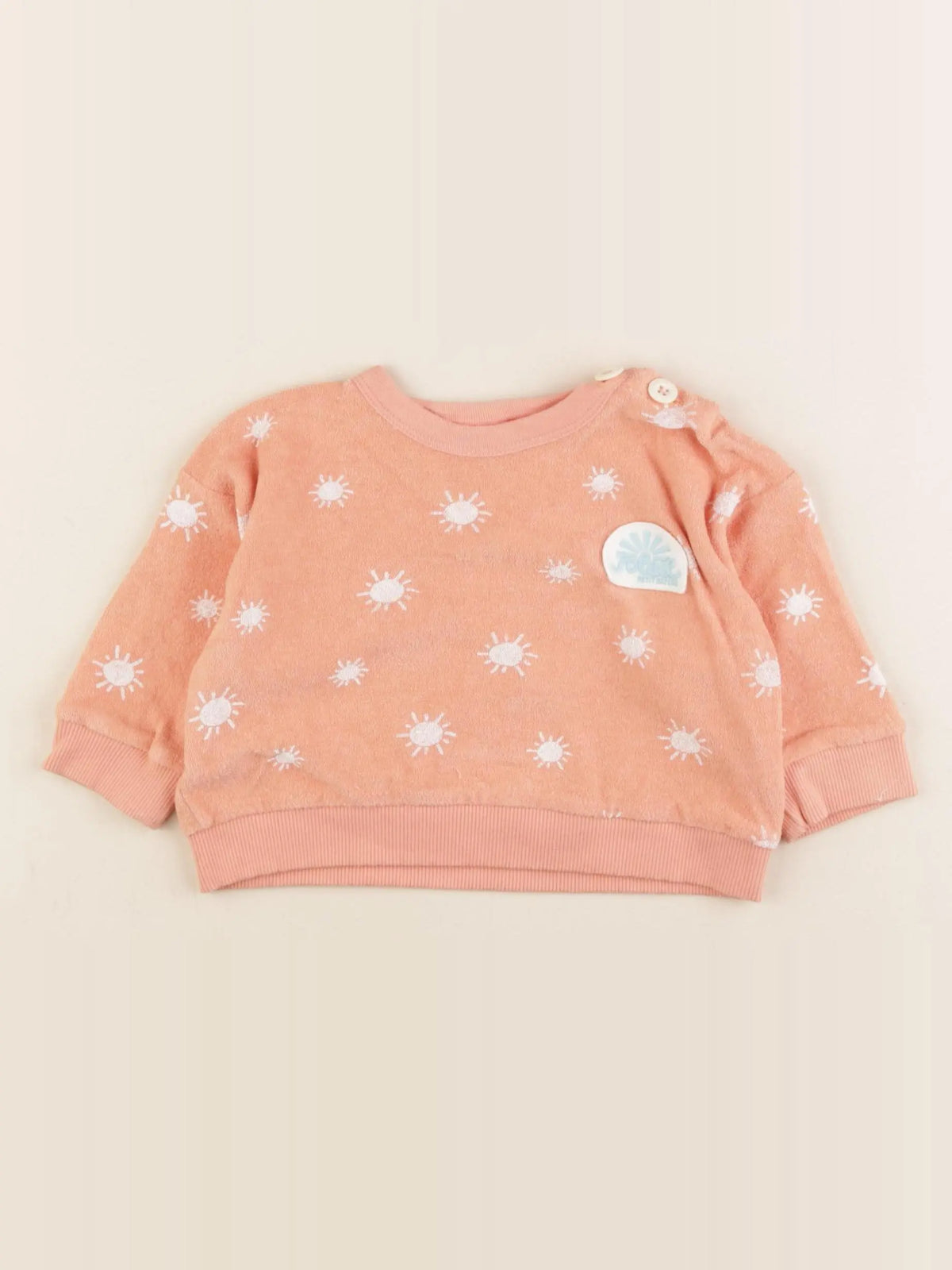 Petit Bateau - sweat orange - 12 mois