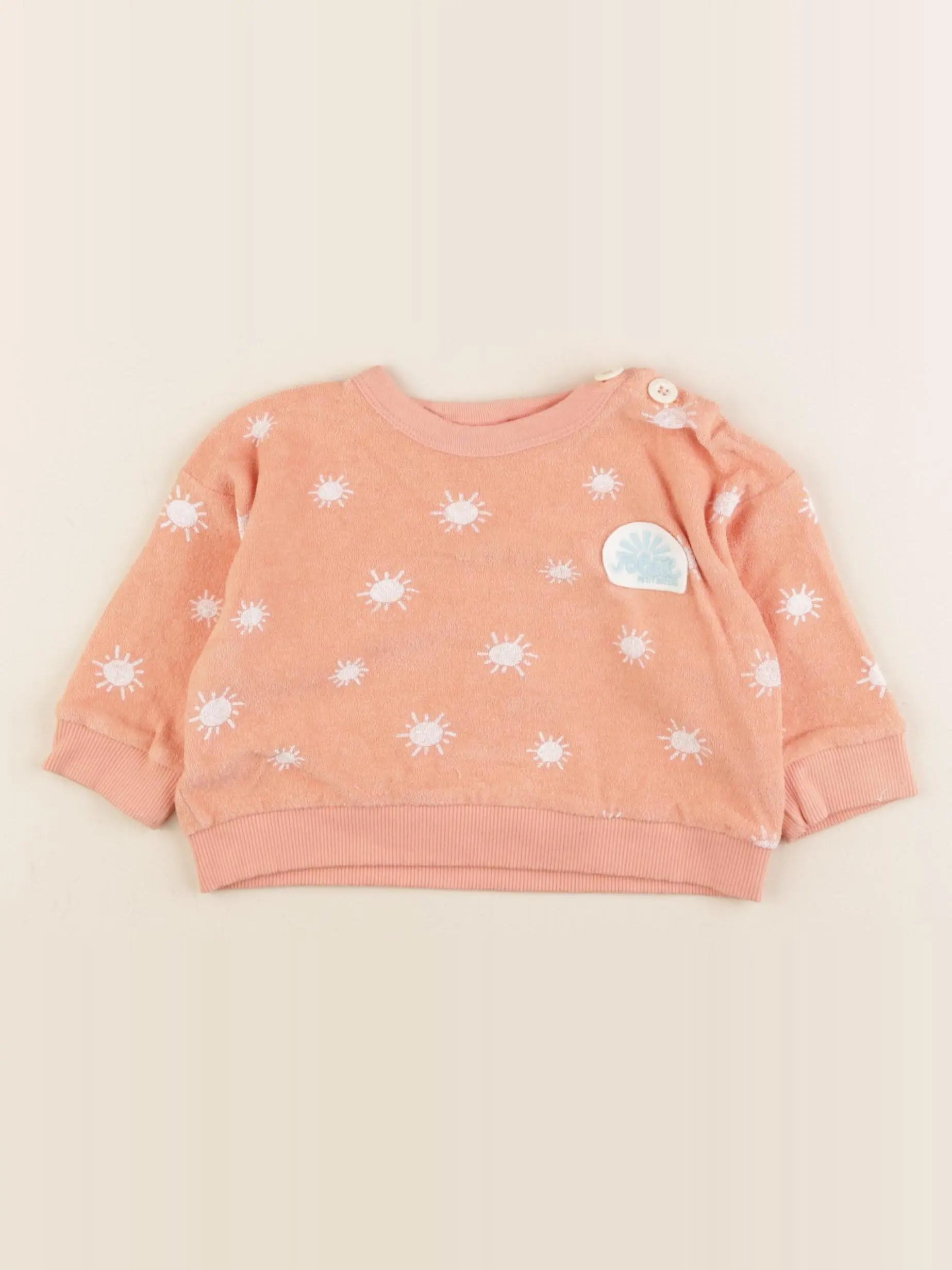 Petit Bateau - sweat orange - 12 mois