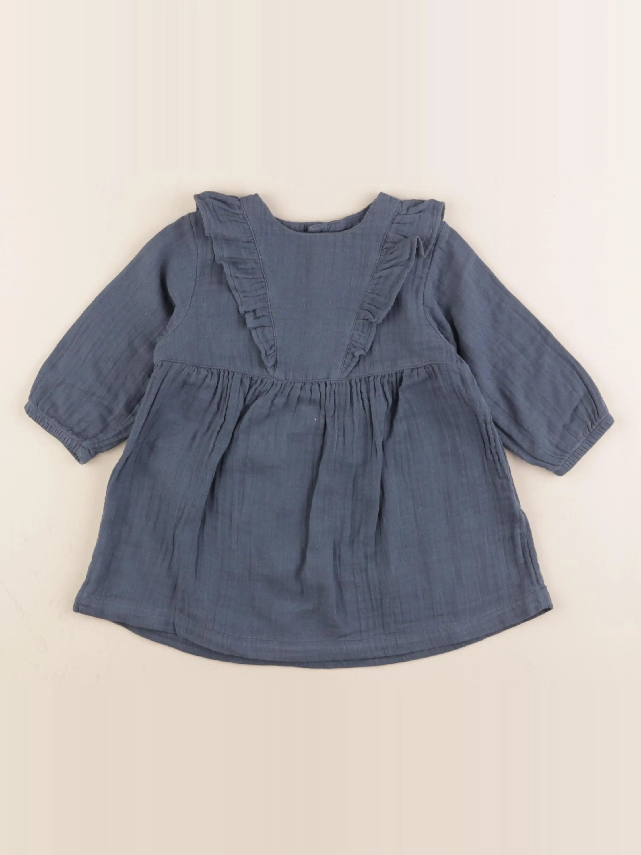 Petit Bateau - robe bleu - 12 mois