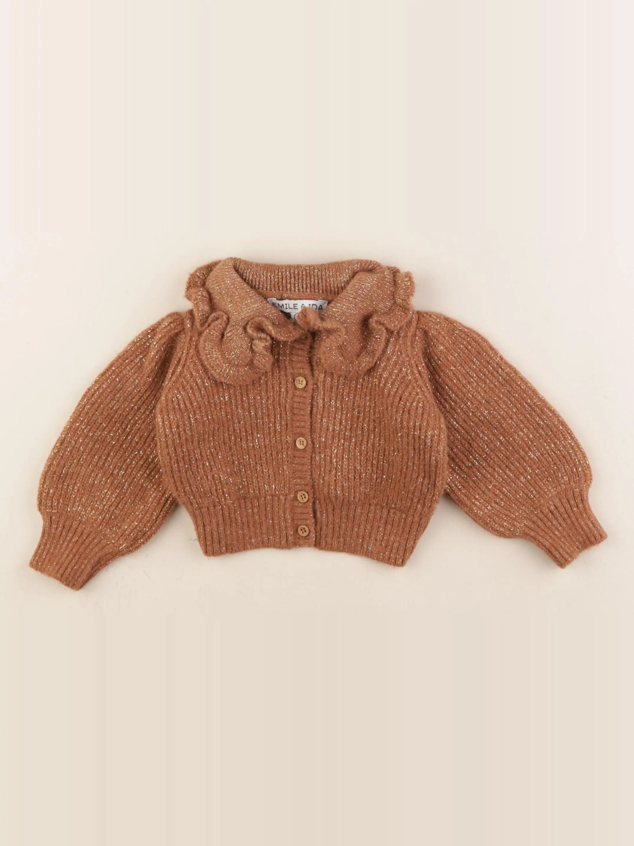 Emile et Ida - gilet marron - 3 mois