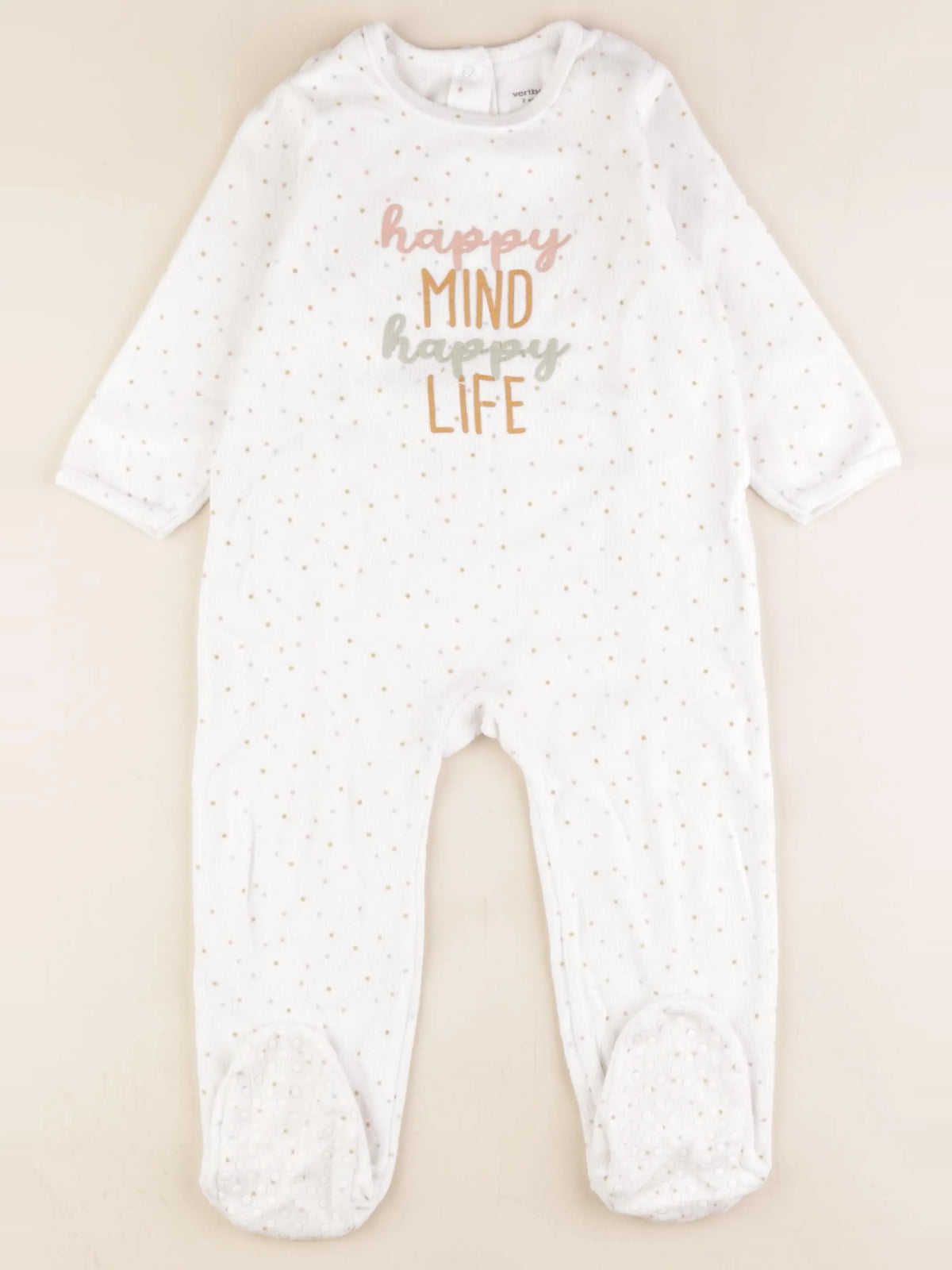 Vertbaudet - pyjama velours blanc - 2 ans
