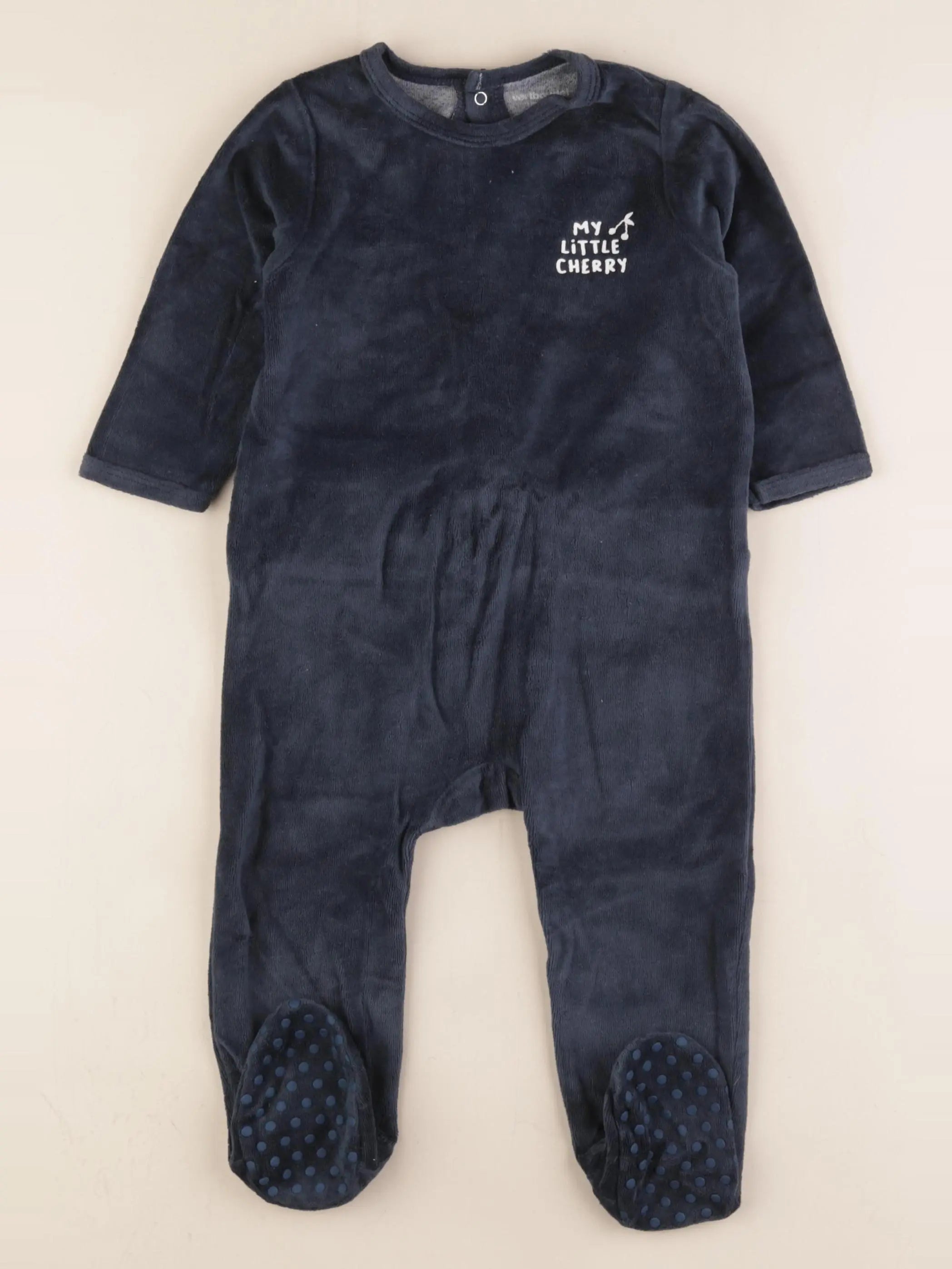 Vertbaudet - pyjama velours bleu - 18 mois