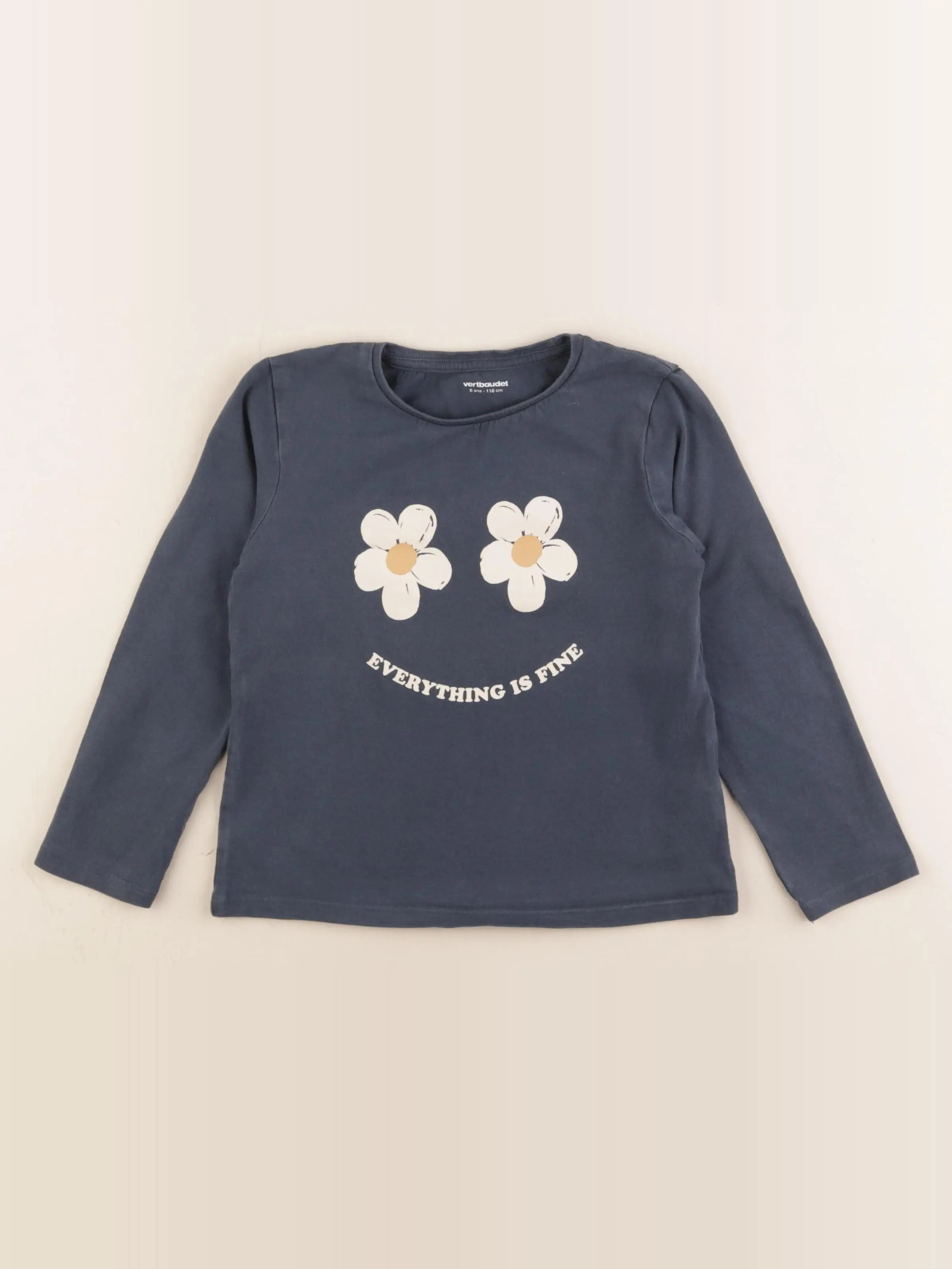 Vertbaudet - tee-shirt bleu - 6 ans