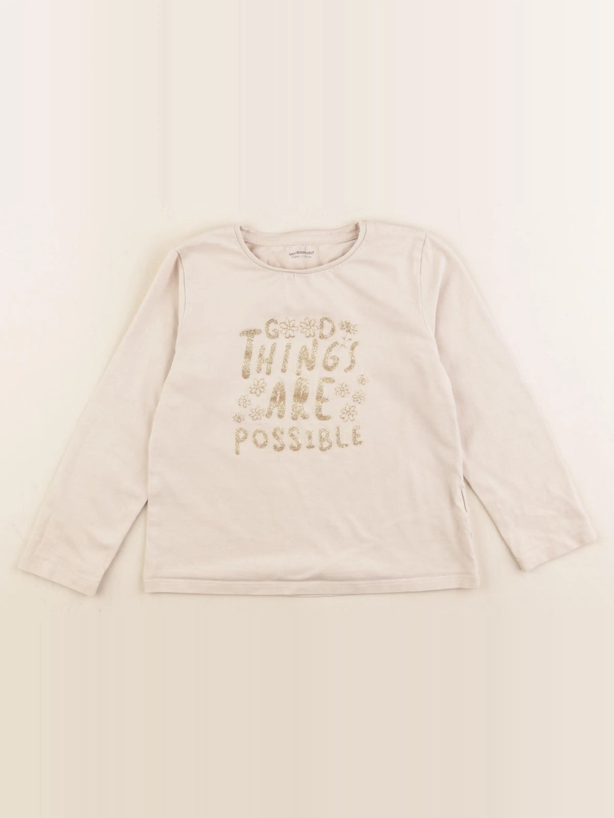Vertbaudet - tee-shirt beige - 6 ans