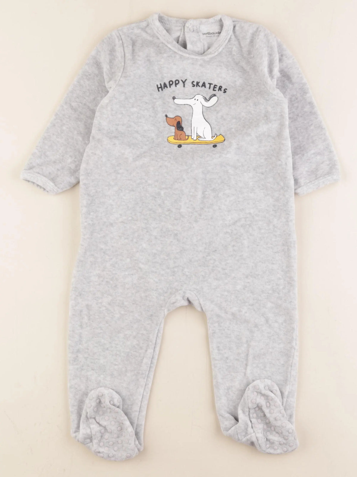 Vertbaudet - pyjama velours gris - 18 mois