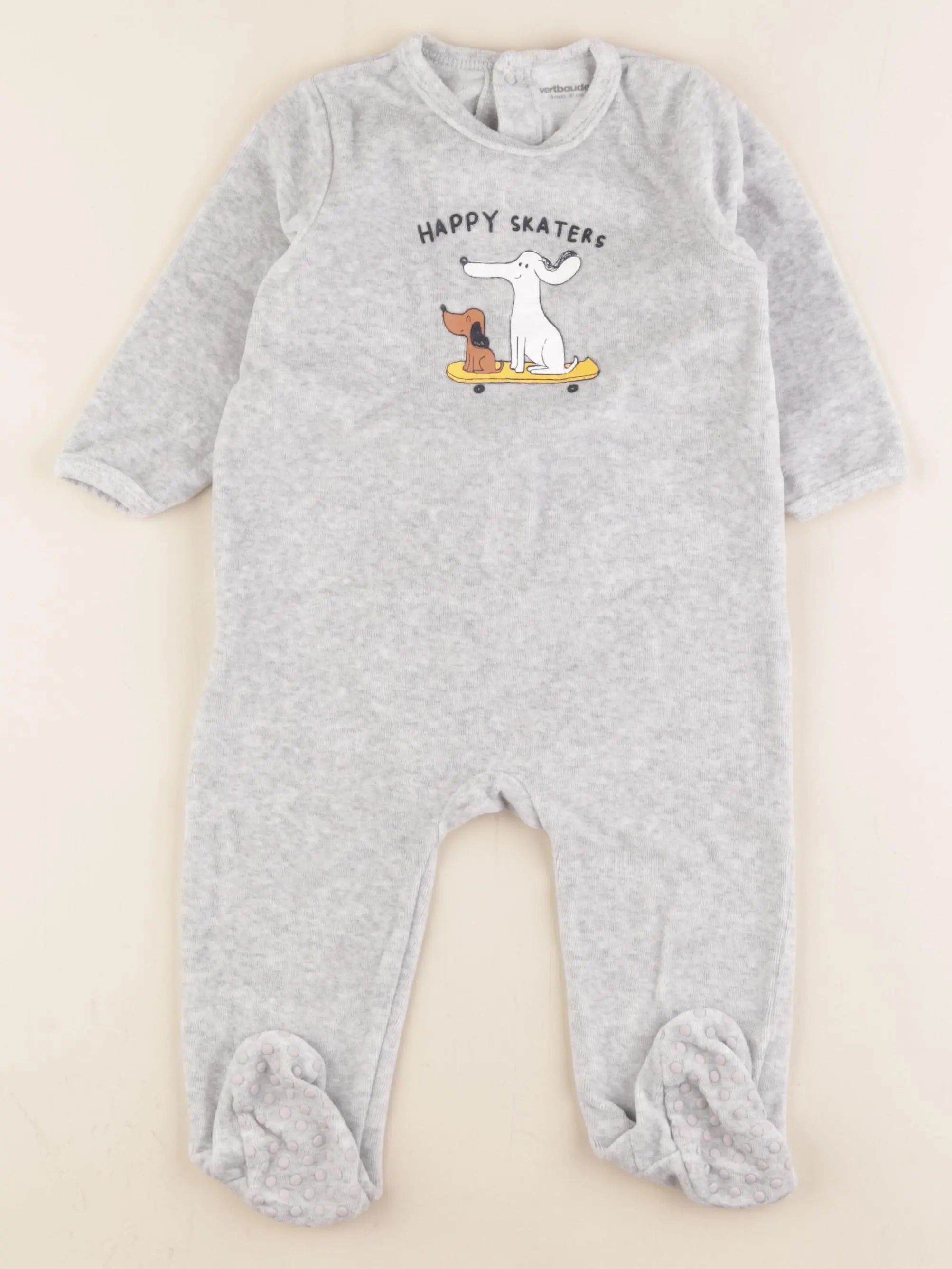 Vertbaudet - pyjama velours gris - 18 mois