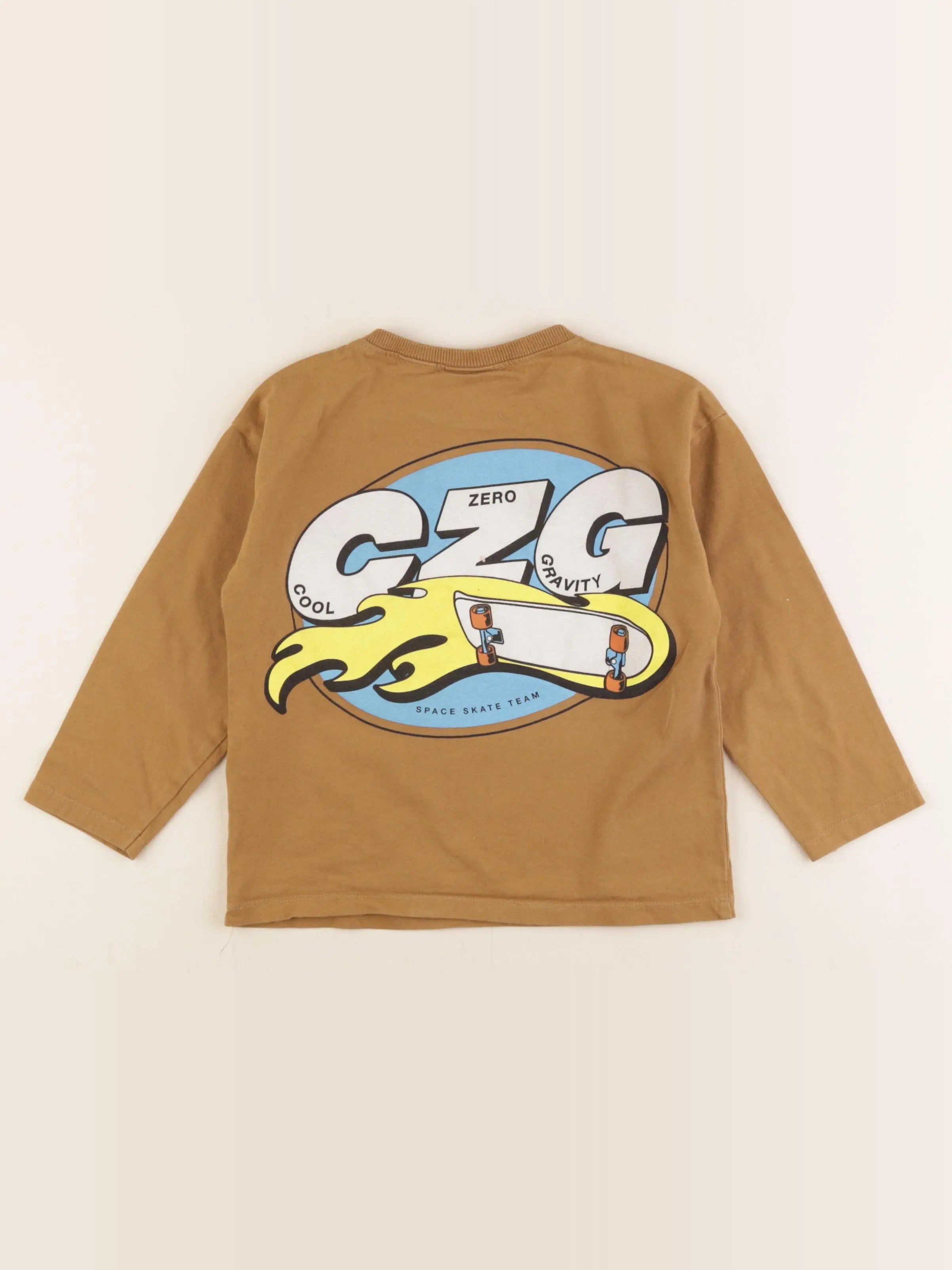 Zara - tee-shirt imprimé au dos marron - 4 ans