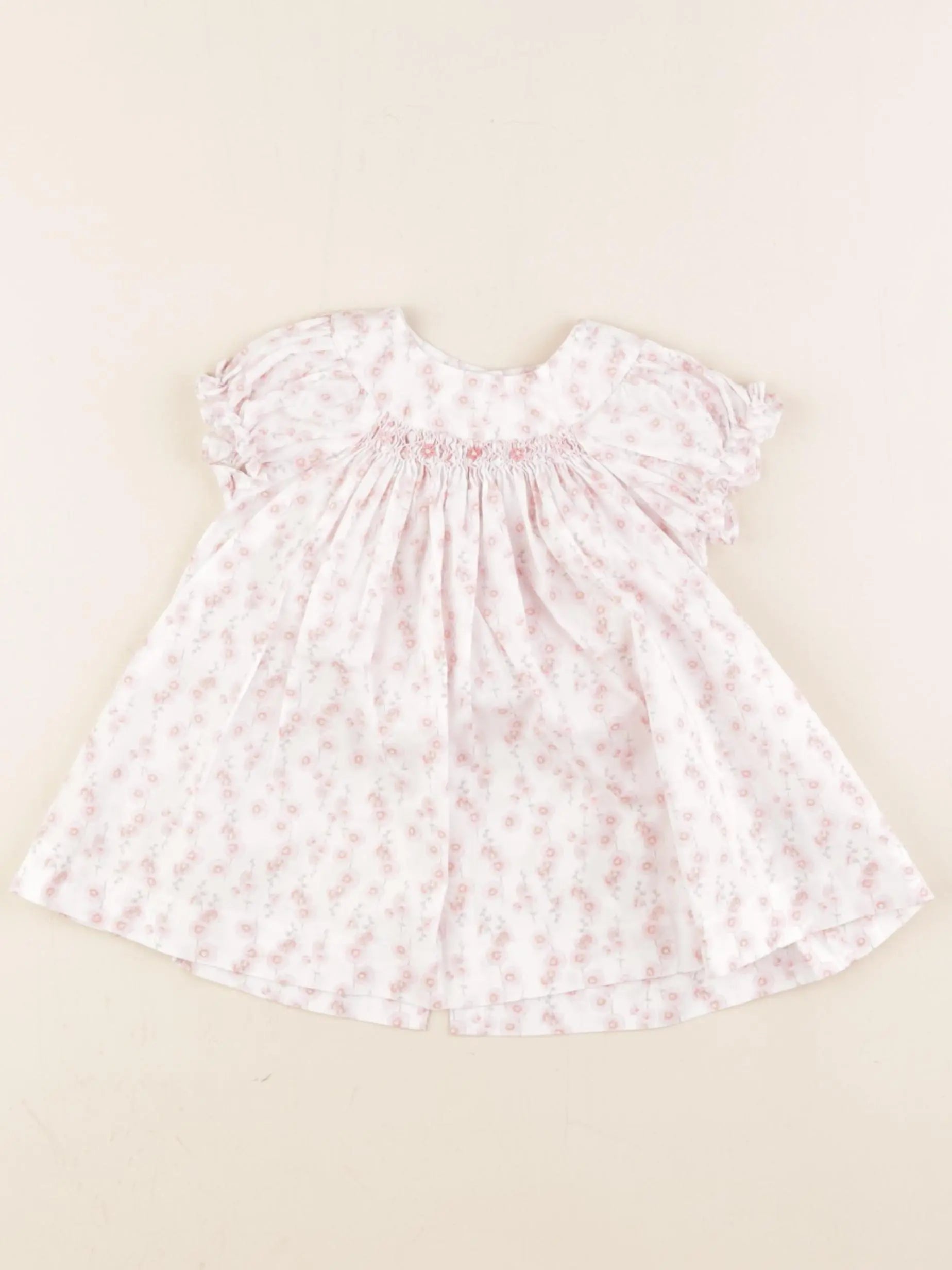 Jacadi - robe blanc, rose - 3 mois