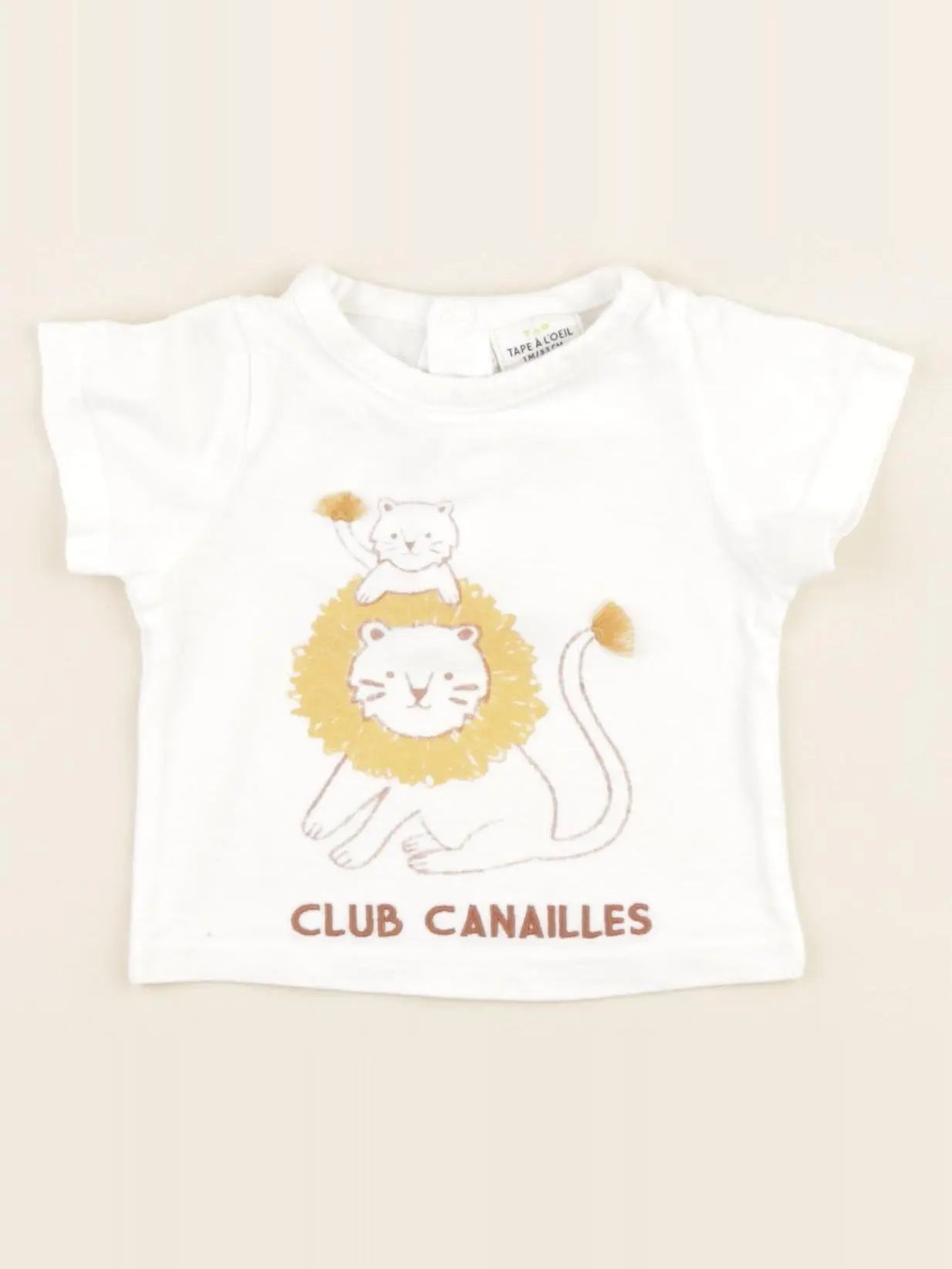 Tape à l'oeil - tee-shirt blanc - 1 mois