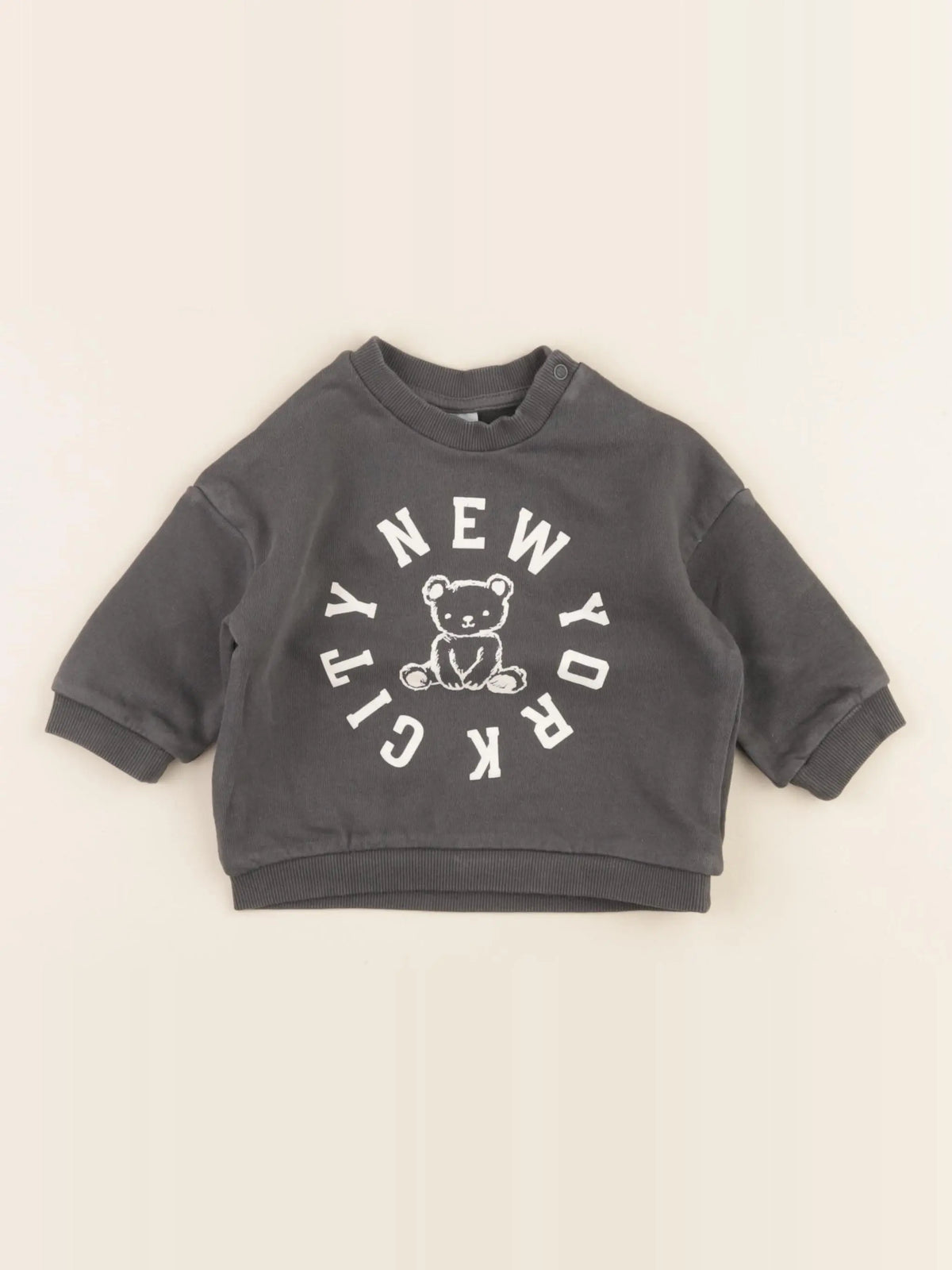 H&M - sweat gris - 4/6 mois