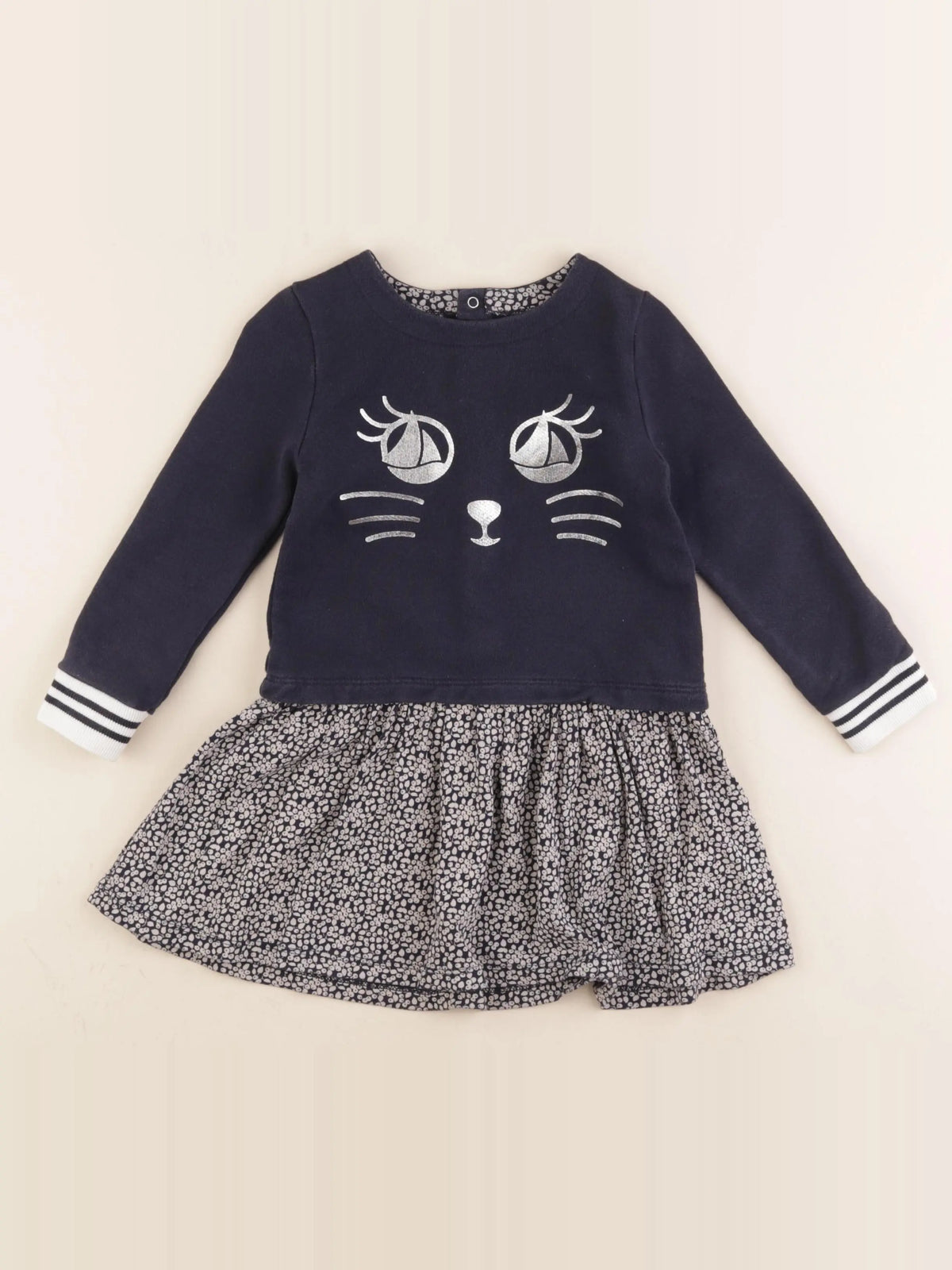 Petit Bateau - robe bleu, argent - 36 mois