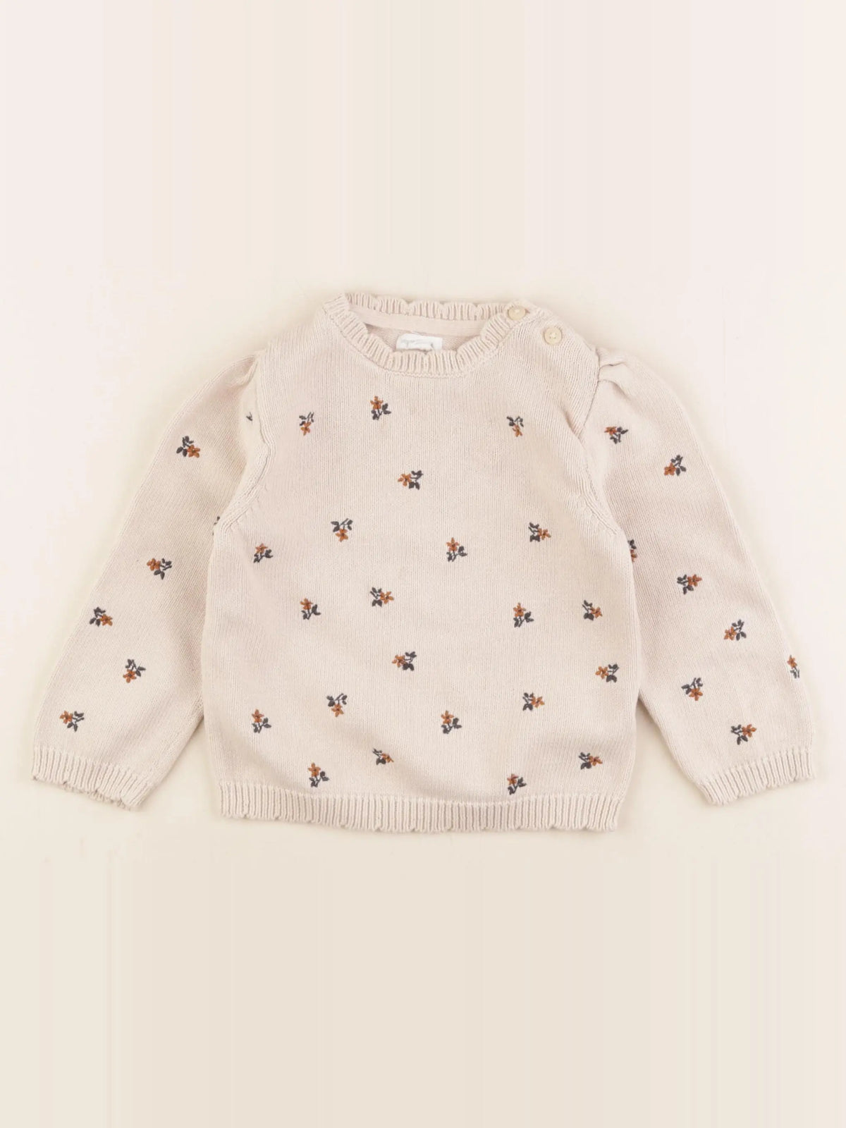 Vertbaudet - pull beige - 36 mois