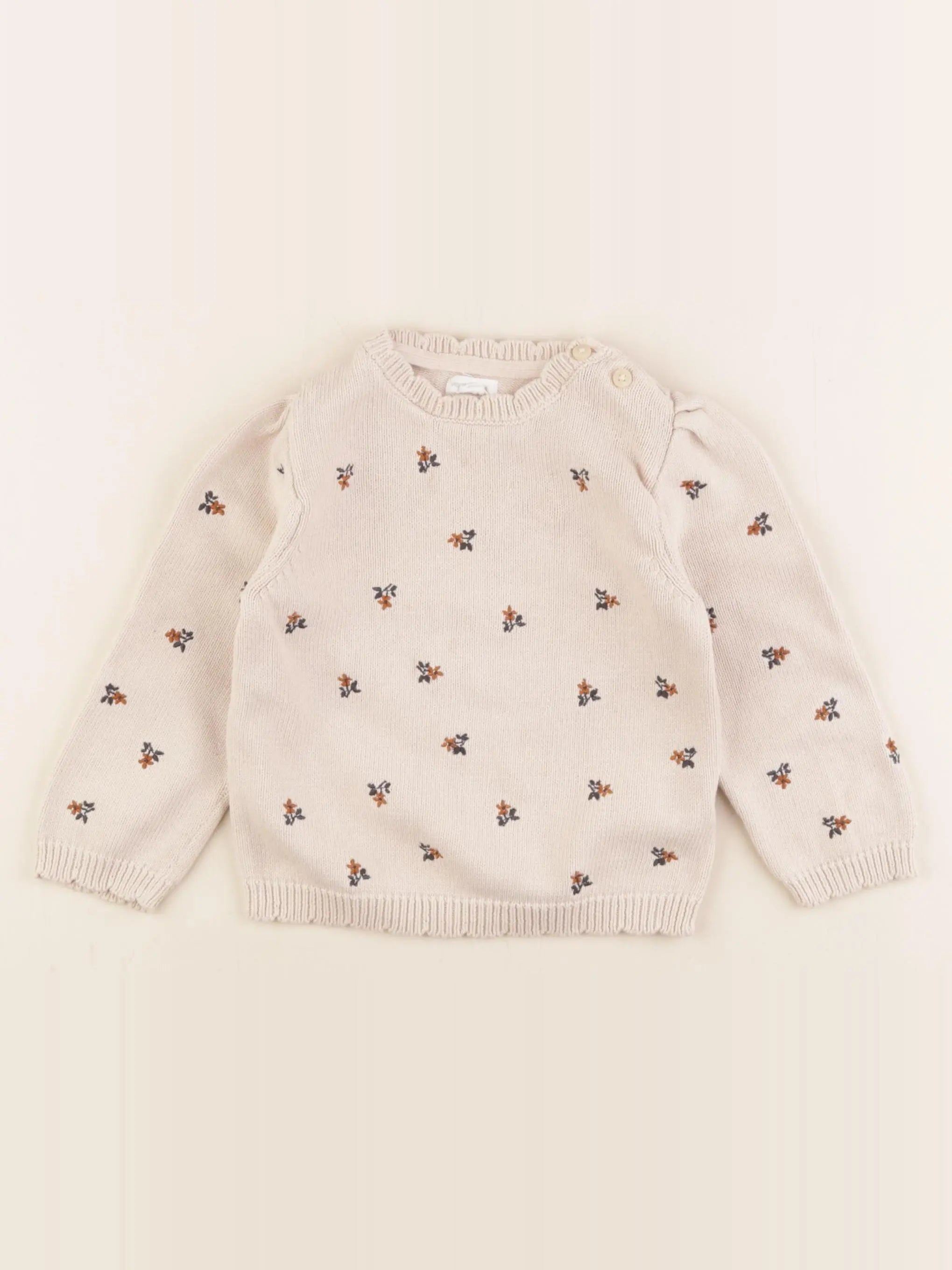 Vertbaudet - pull beige - 36 mois