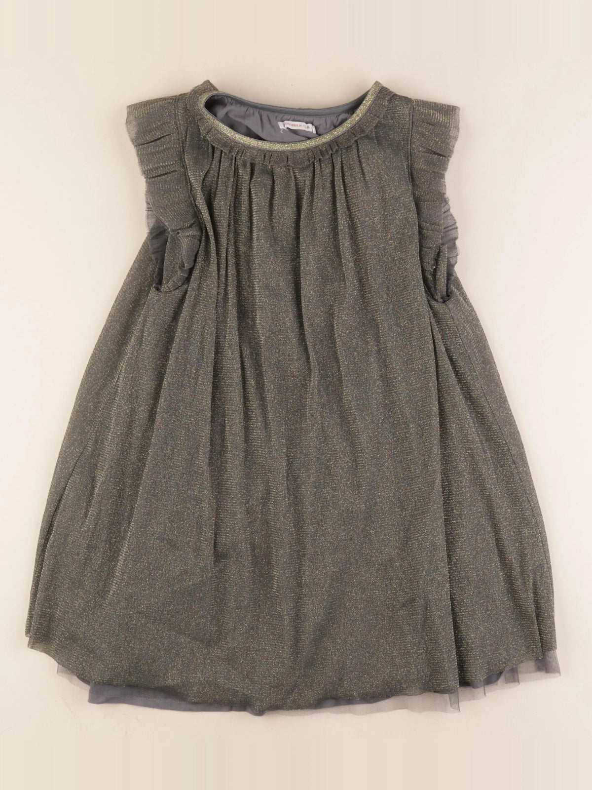 Monoprix - robe or, gris - 6 ans