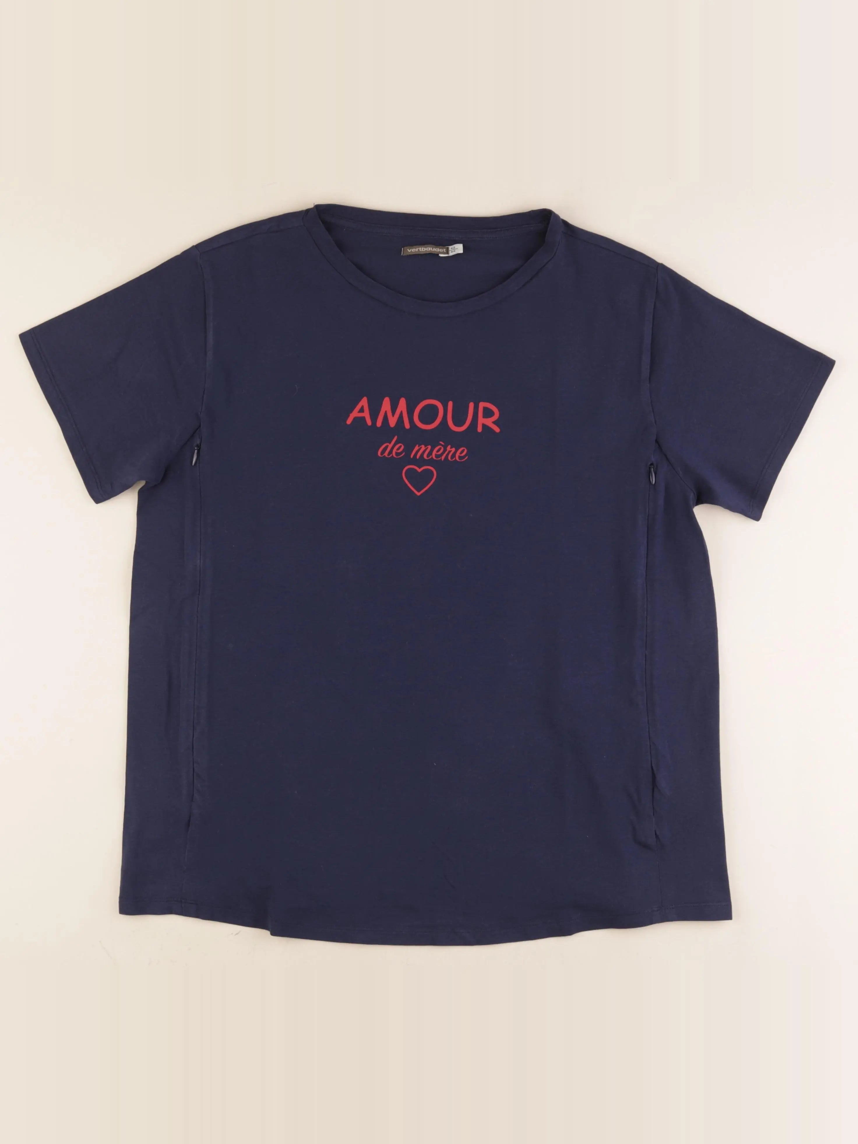 Vertbaudet - tee-shirt grossesse, allaitement bleu - 42 à 44