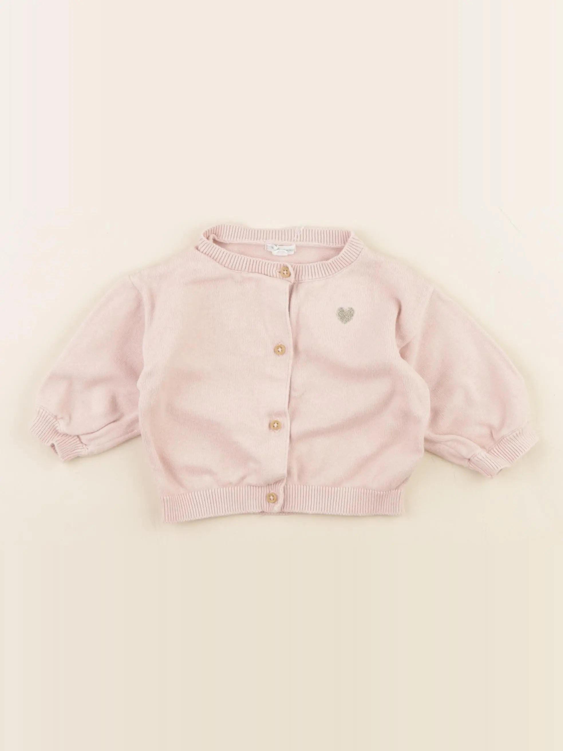 Vertbaudet - gilet rose - 6 mois