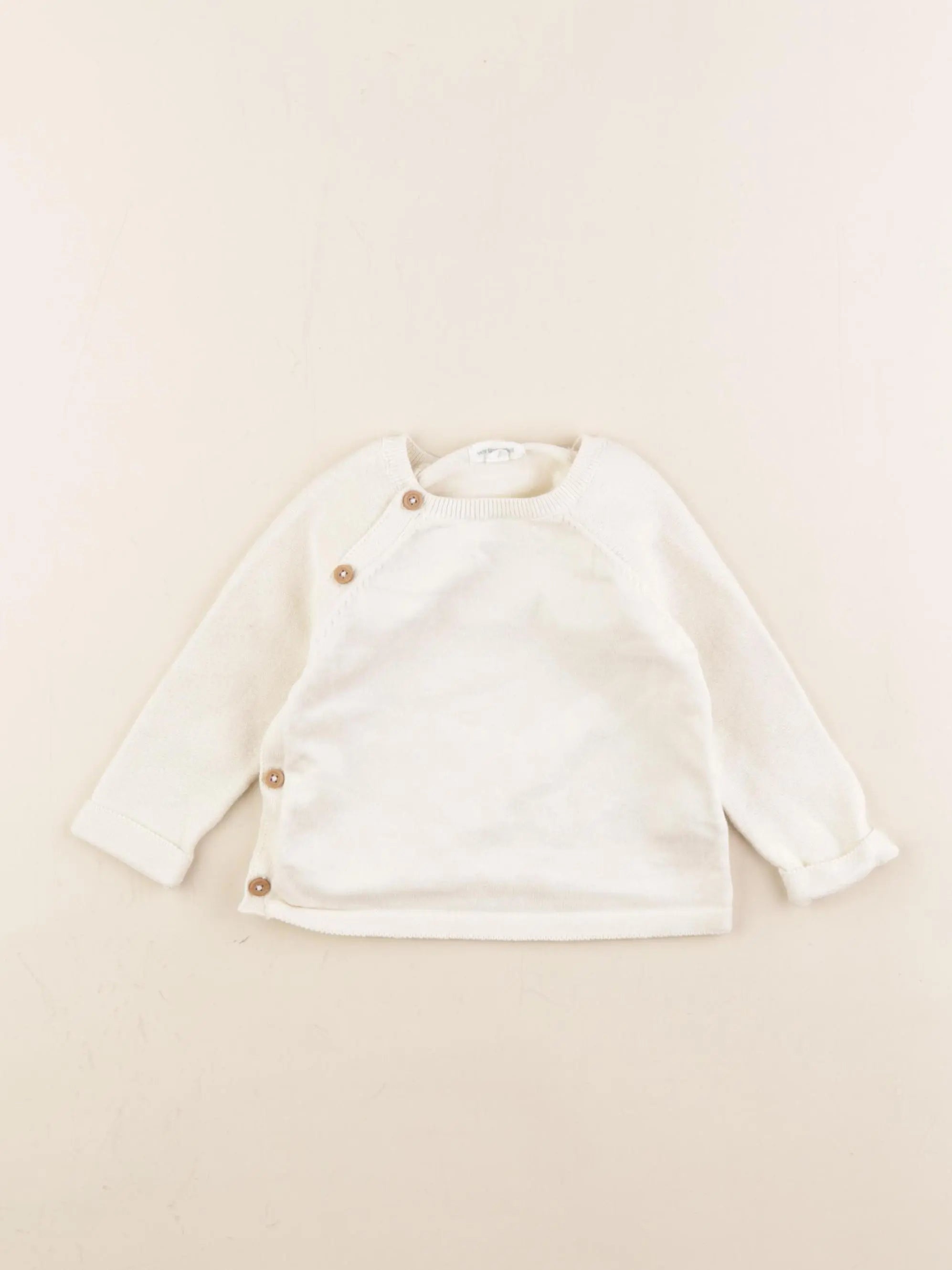 Vertbaudet - gilet blanc - 9 mois