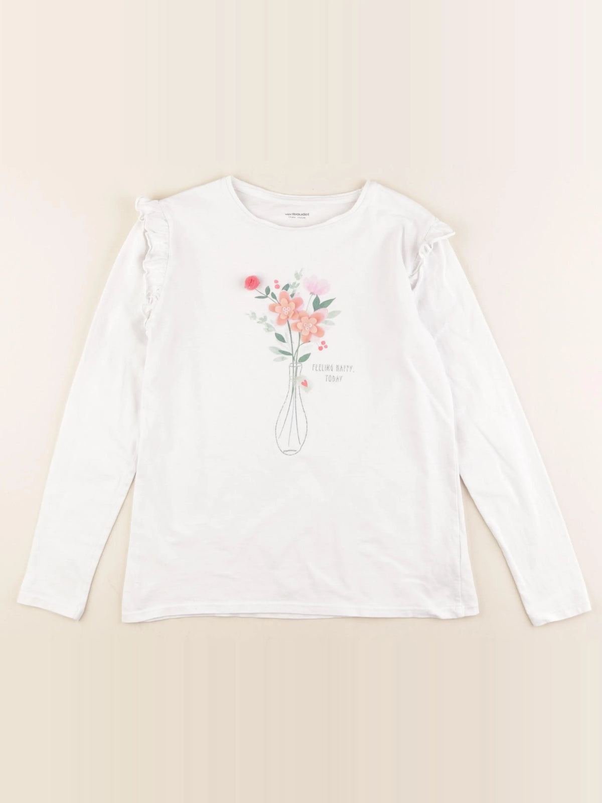 Vertbaudet - tee-shirt blanc - 12 ans