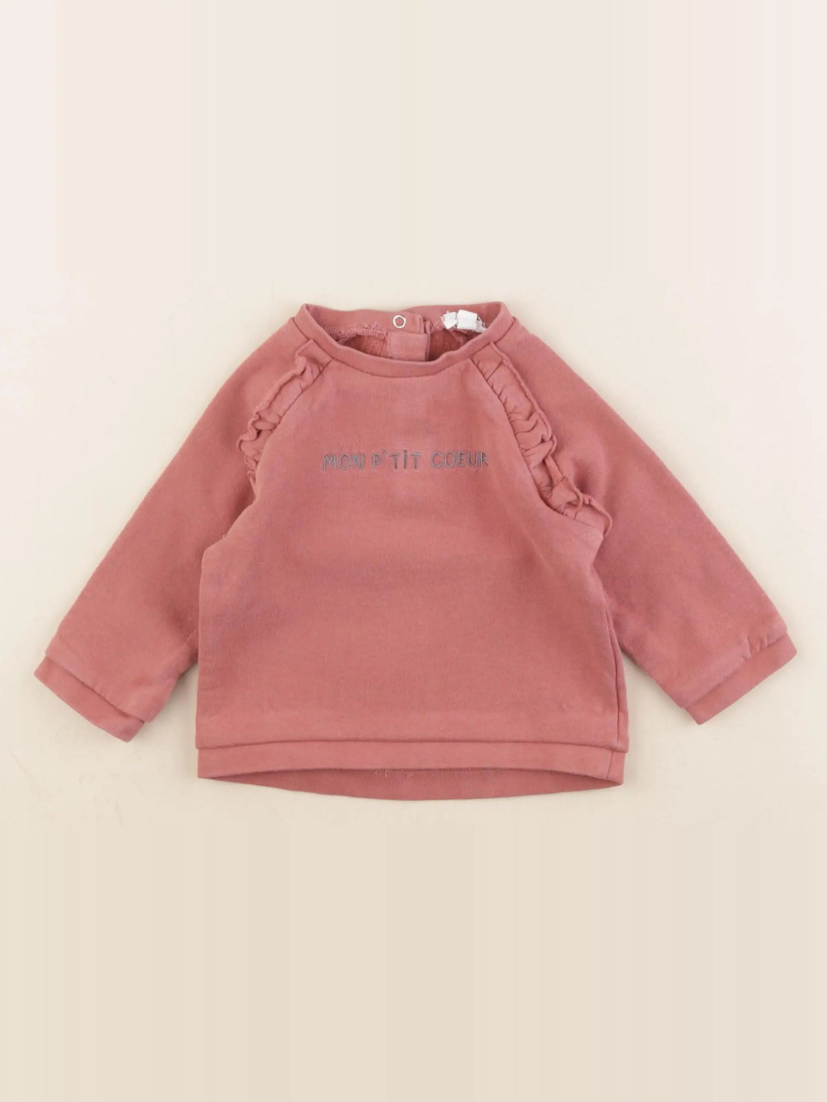 Vertbaudet - sweat rose - 9 mois