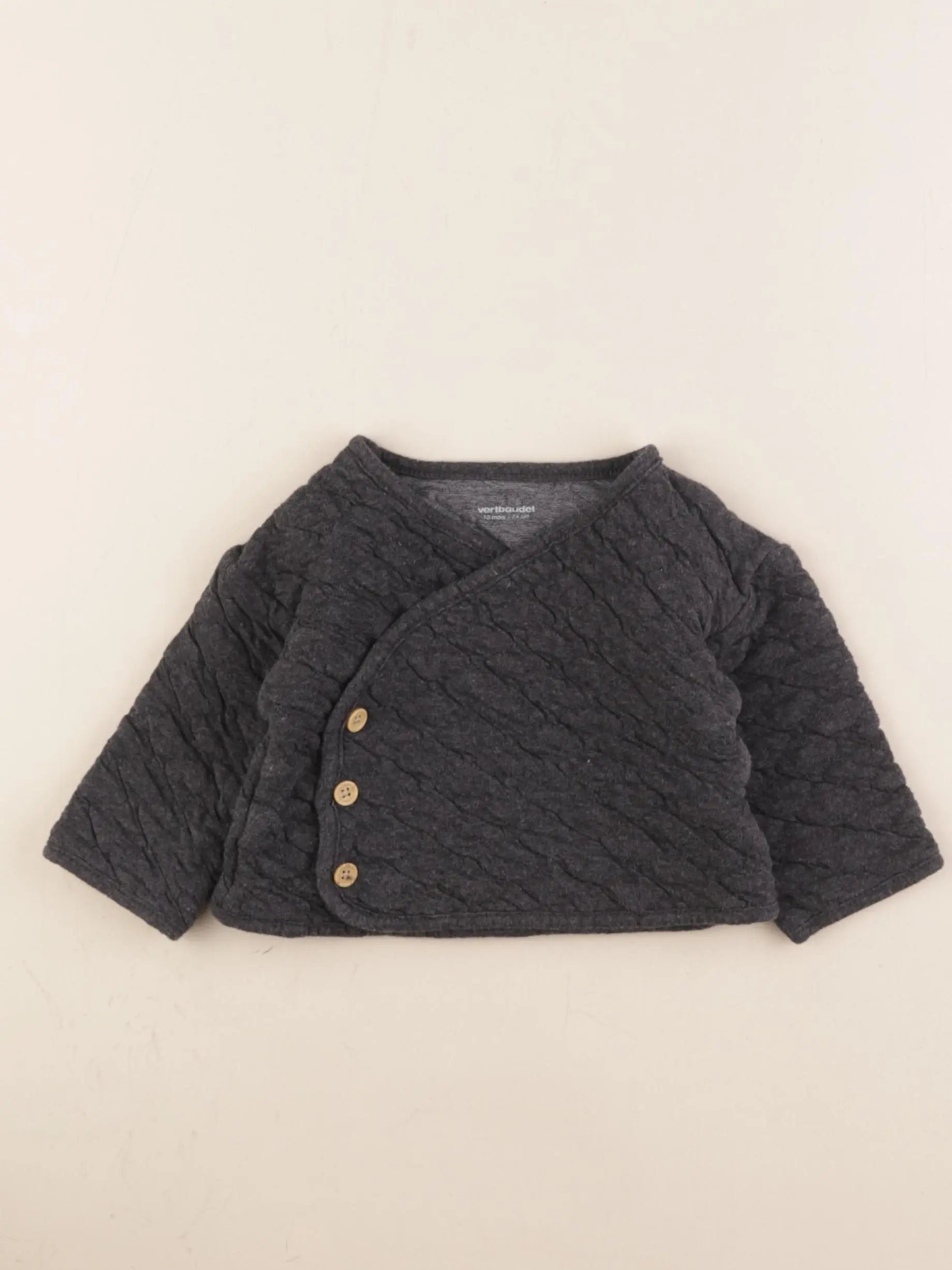 Vertbaudet - veste gris - 12 mois