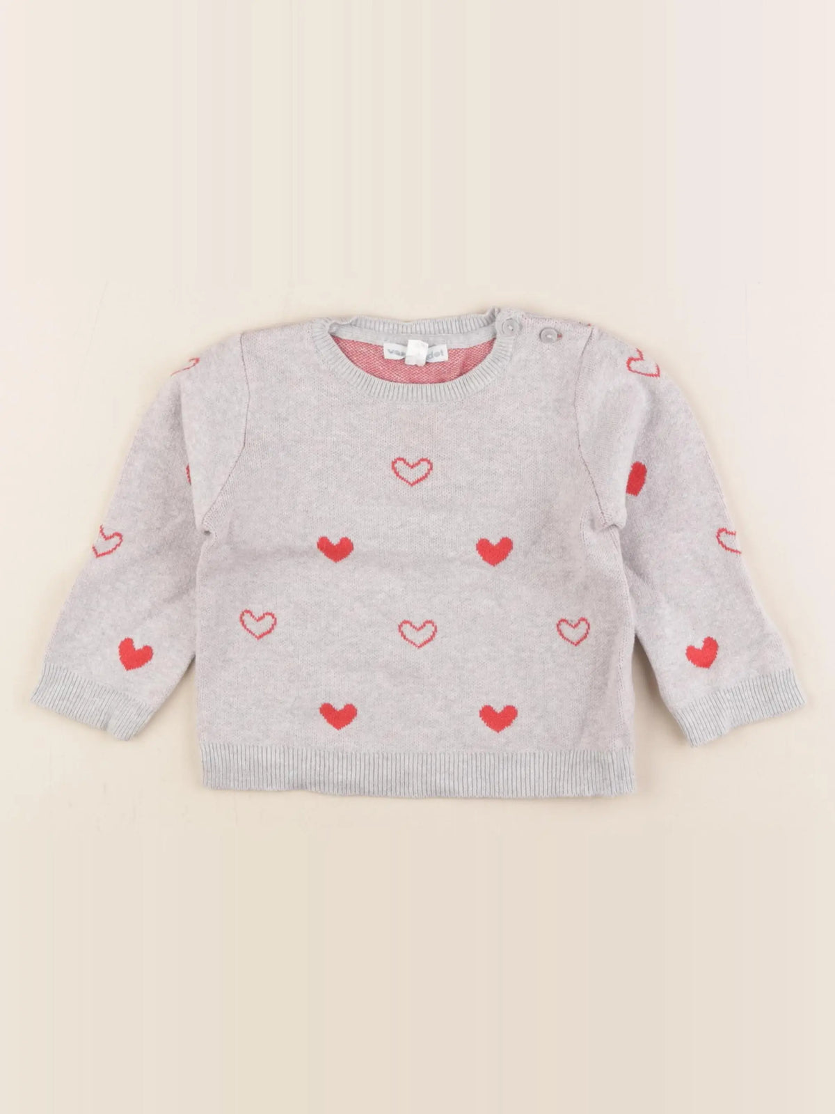 Vertbaudet - pull gris - 18 mois