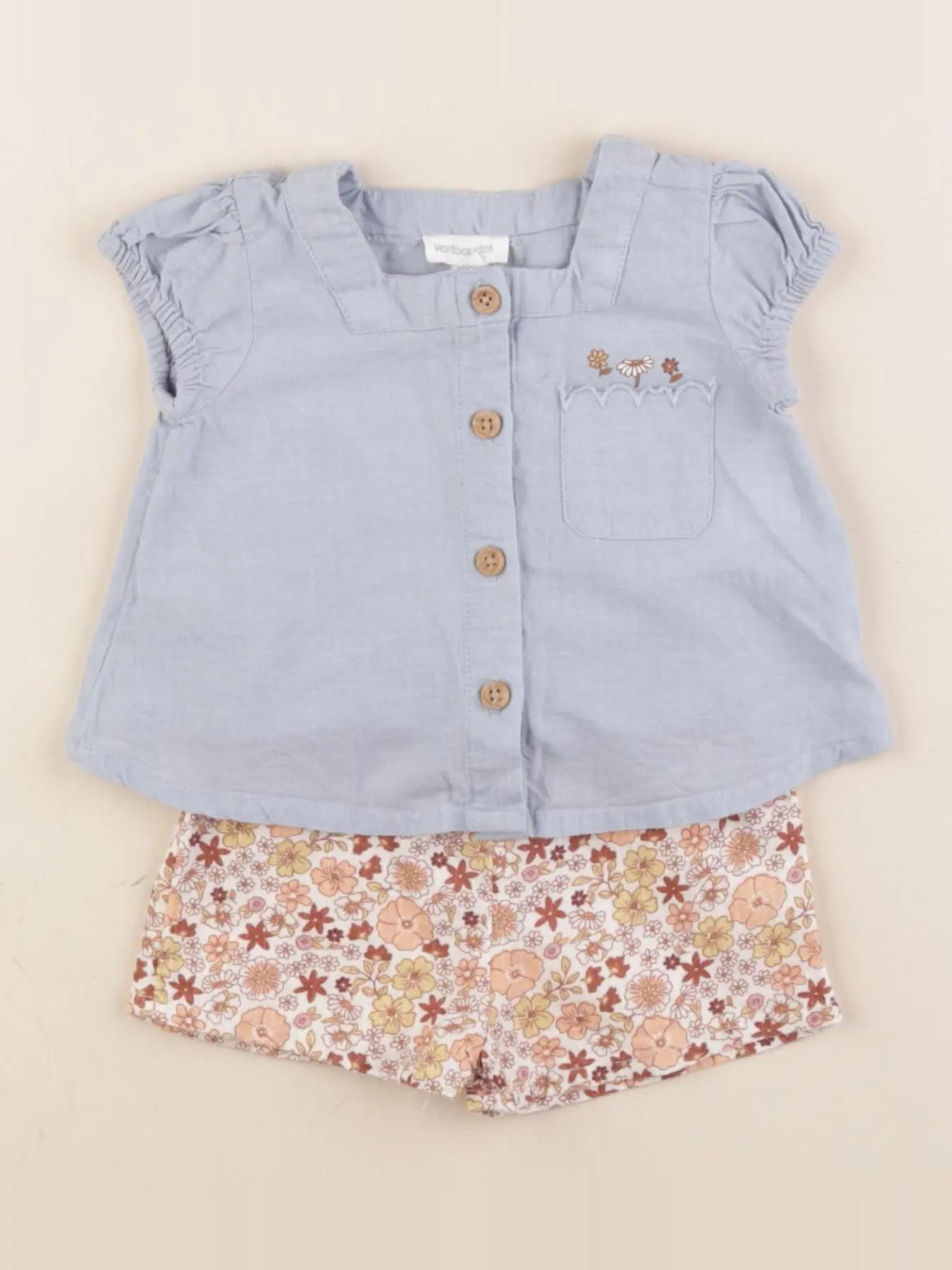 Vertbaudet - ensemble bleu - 3 mois