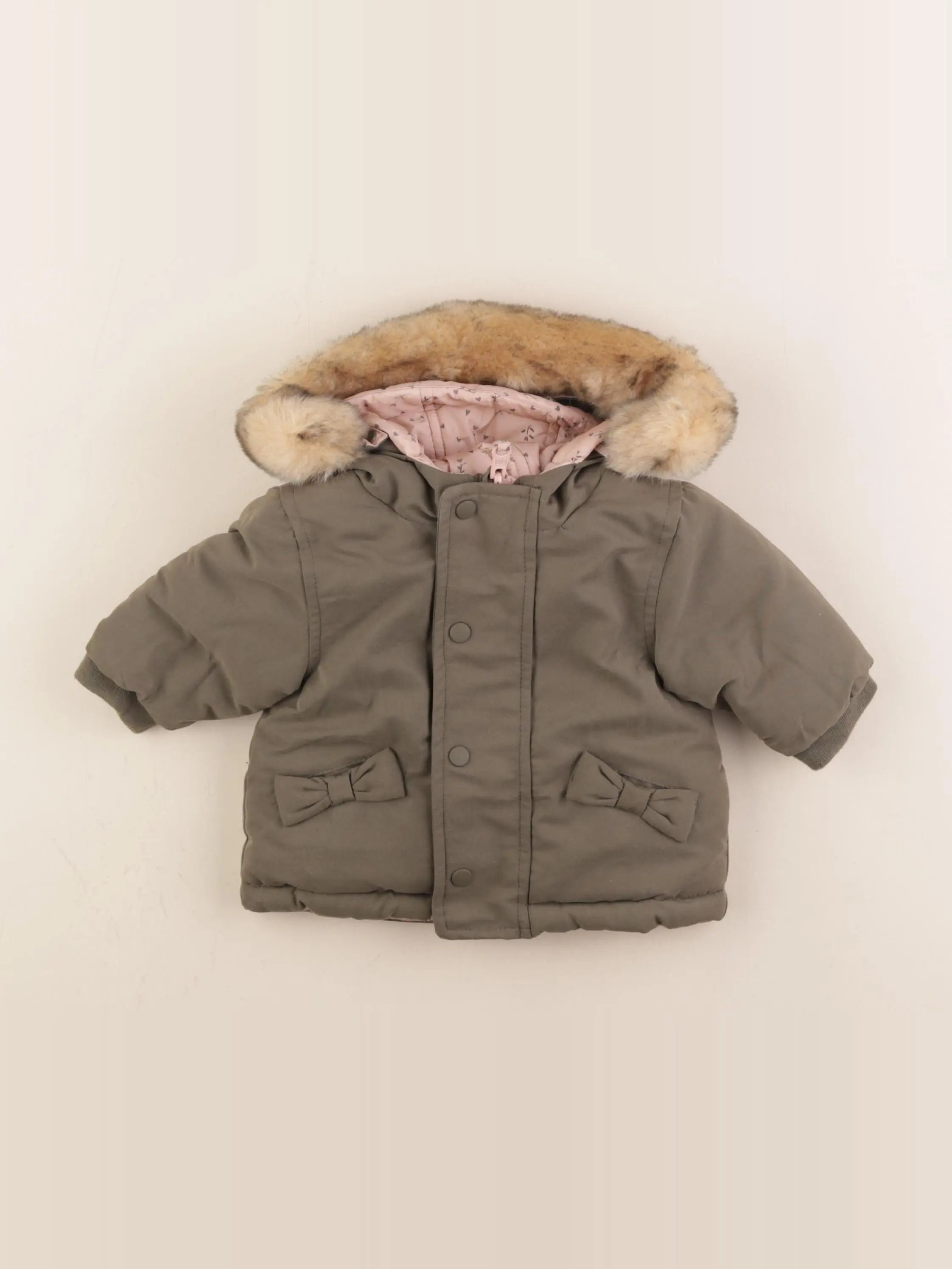 Vertbaudet - manteau réversible vert - 3 mois