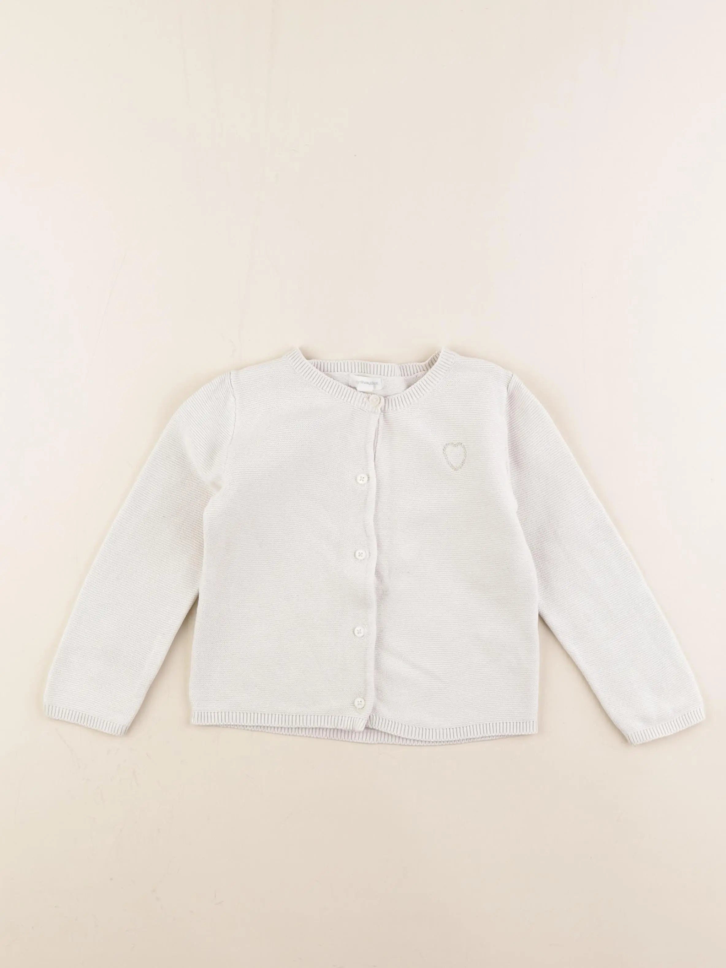 Vertbaudet - gilet blanc - 24 mois