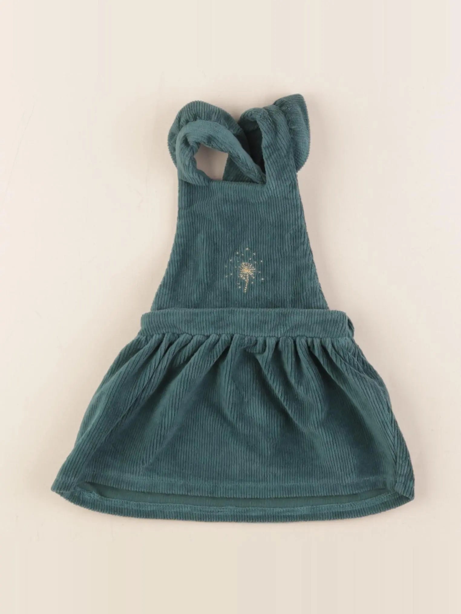 Vertbaudet - robe vert, or - 3 mois