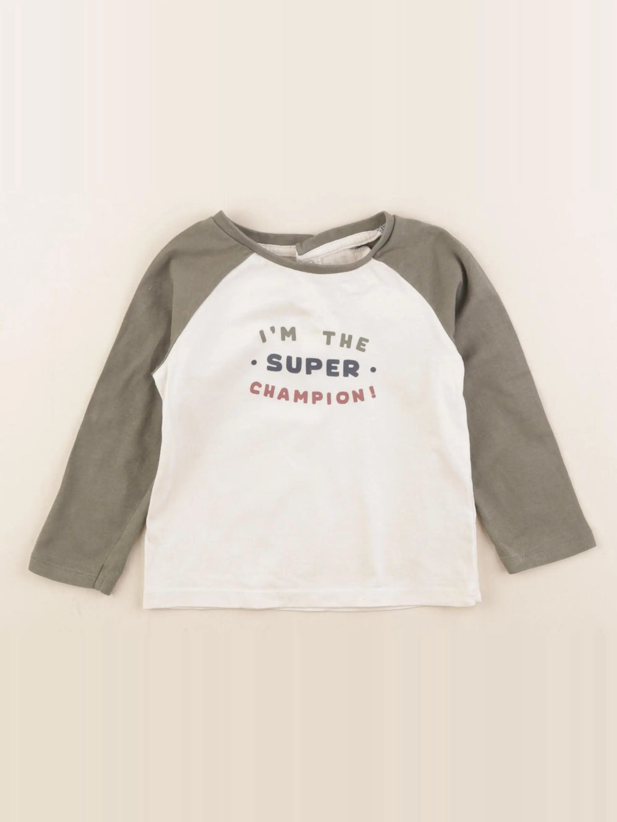 Vertbaudet - tee-shirt beige, vert - 18 mois