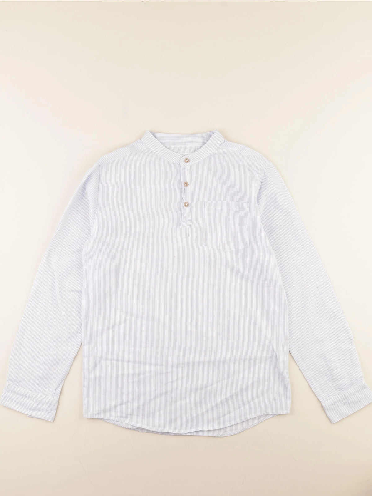 Monoprix - chemise bleu, blanc - 13 ans