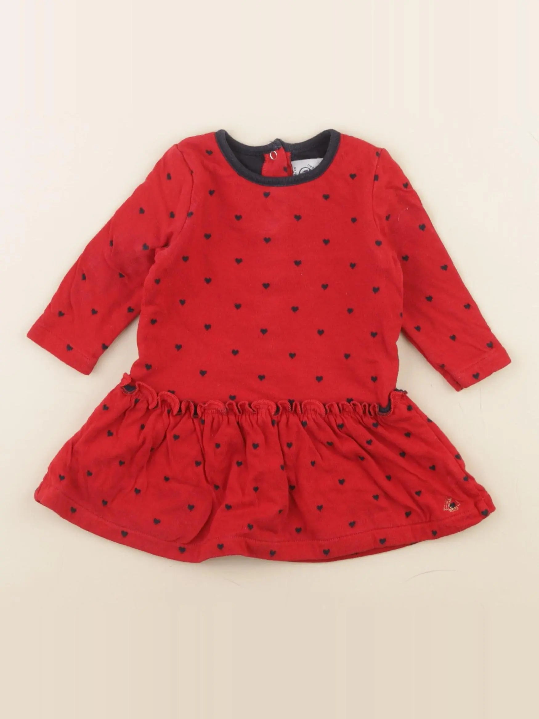 Petit Bateau - robe rouge - 6 mois