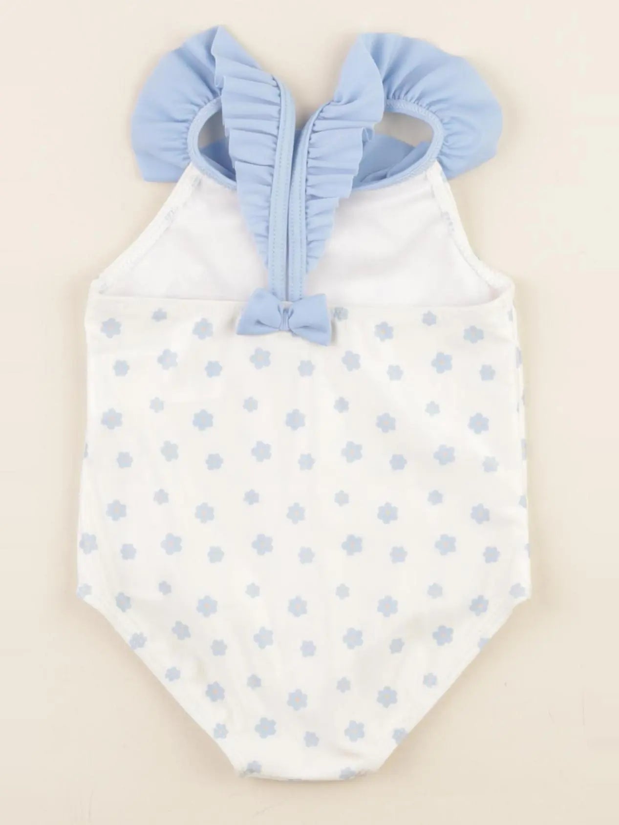 Vertbaudet - maillot de bain bleu, blanc - 18 mois