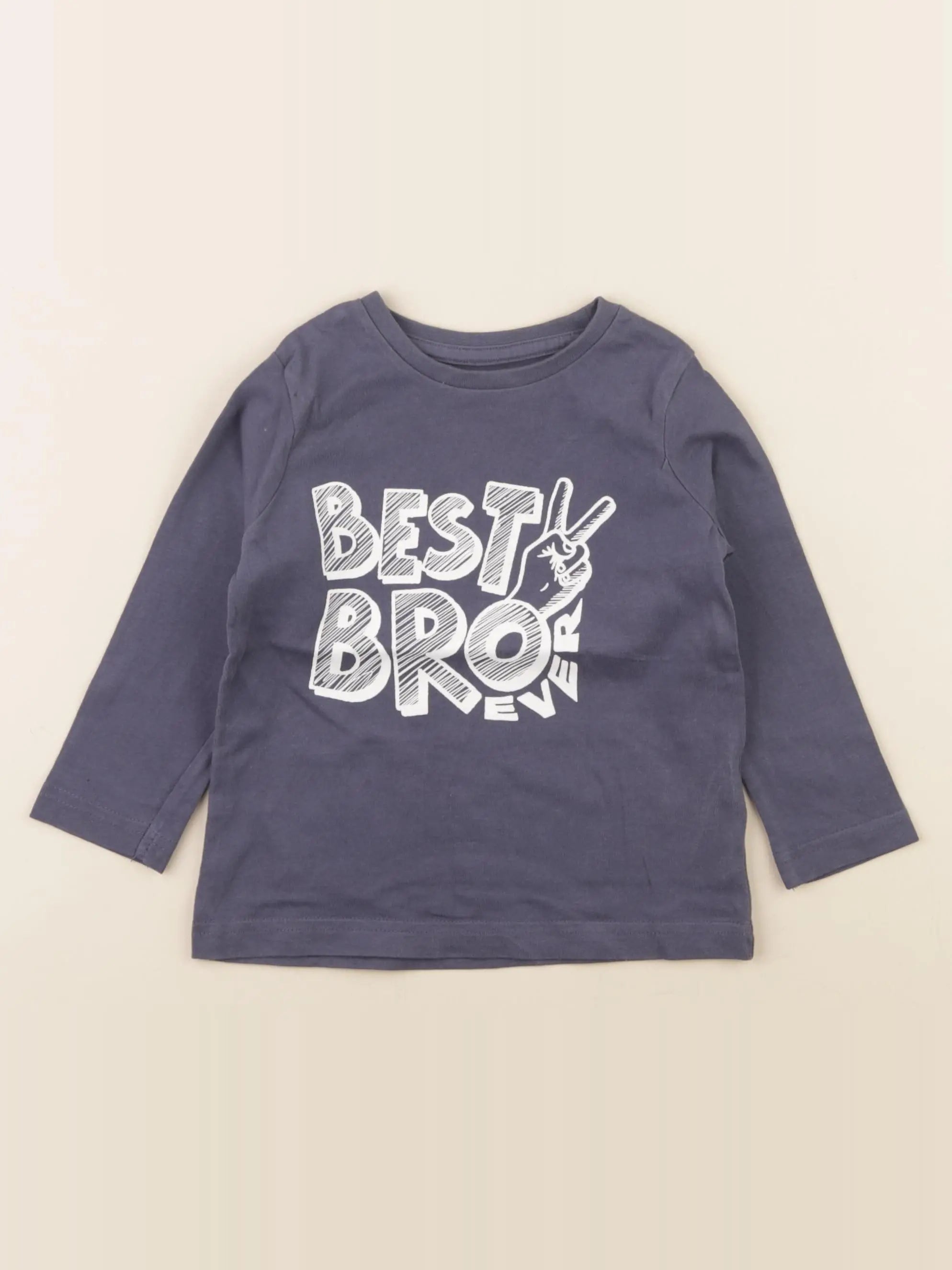 Vertbaudet - tee-shirt bleu - 2 ans
