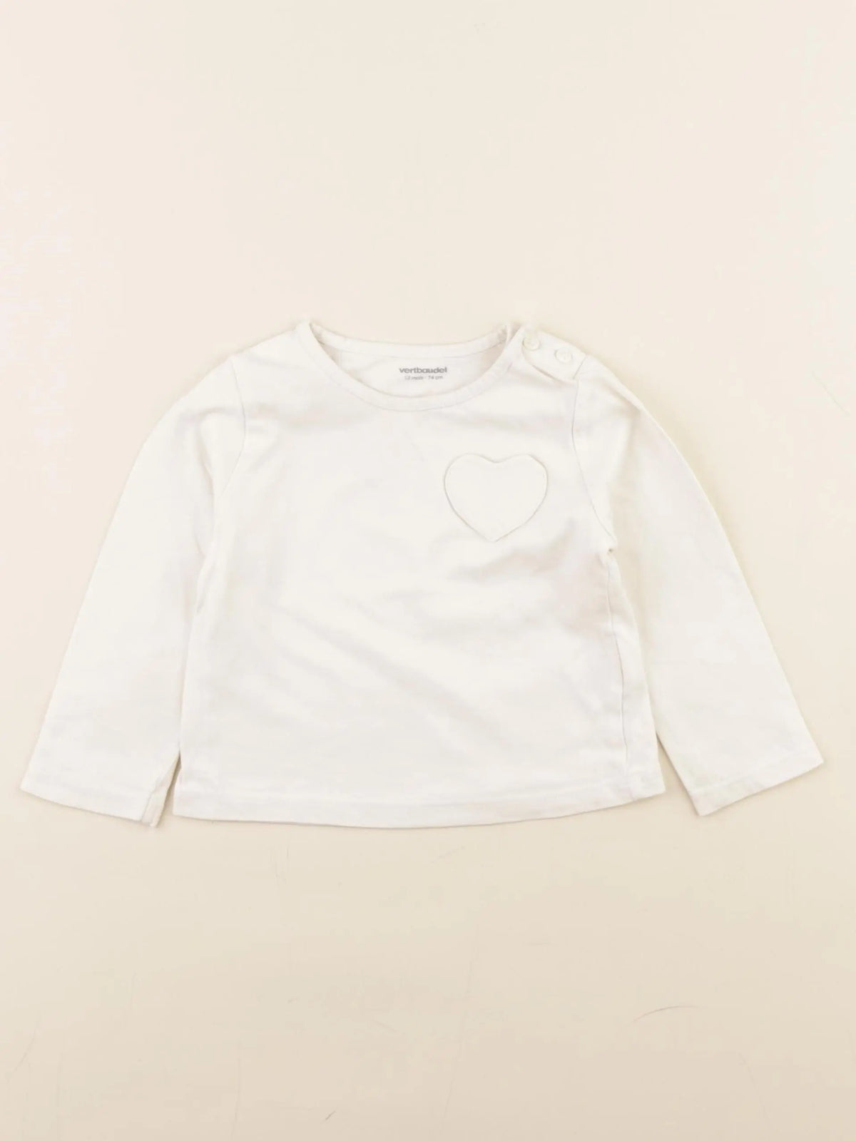 Vertbaudet - tee-shirt blanc - 12 mois