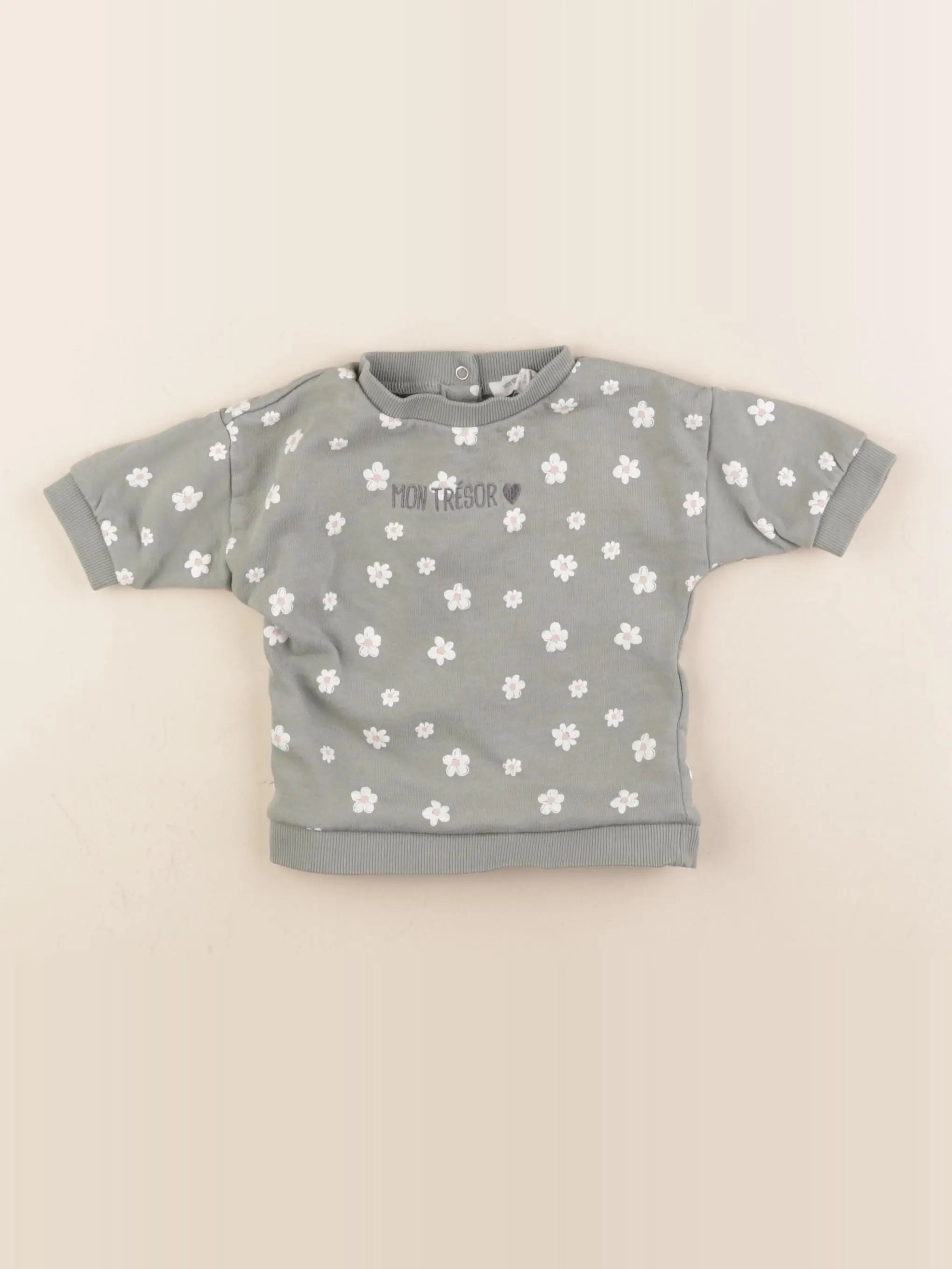 Vertbaudet - sweat vert - 3 mois