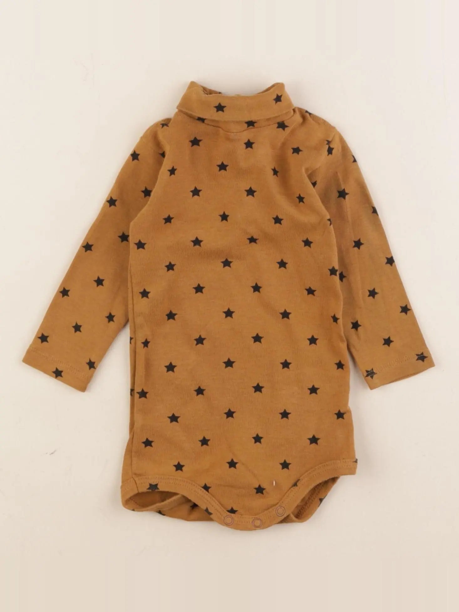 Petit Bateau - body à col marron - 3 mois